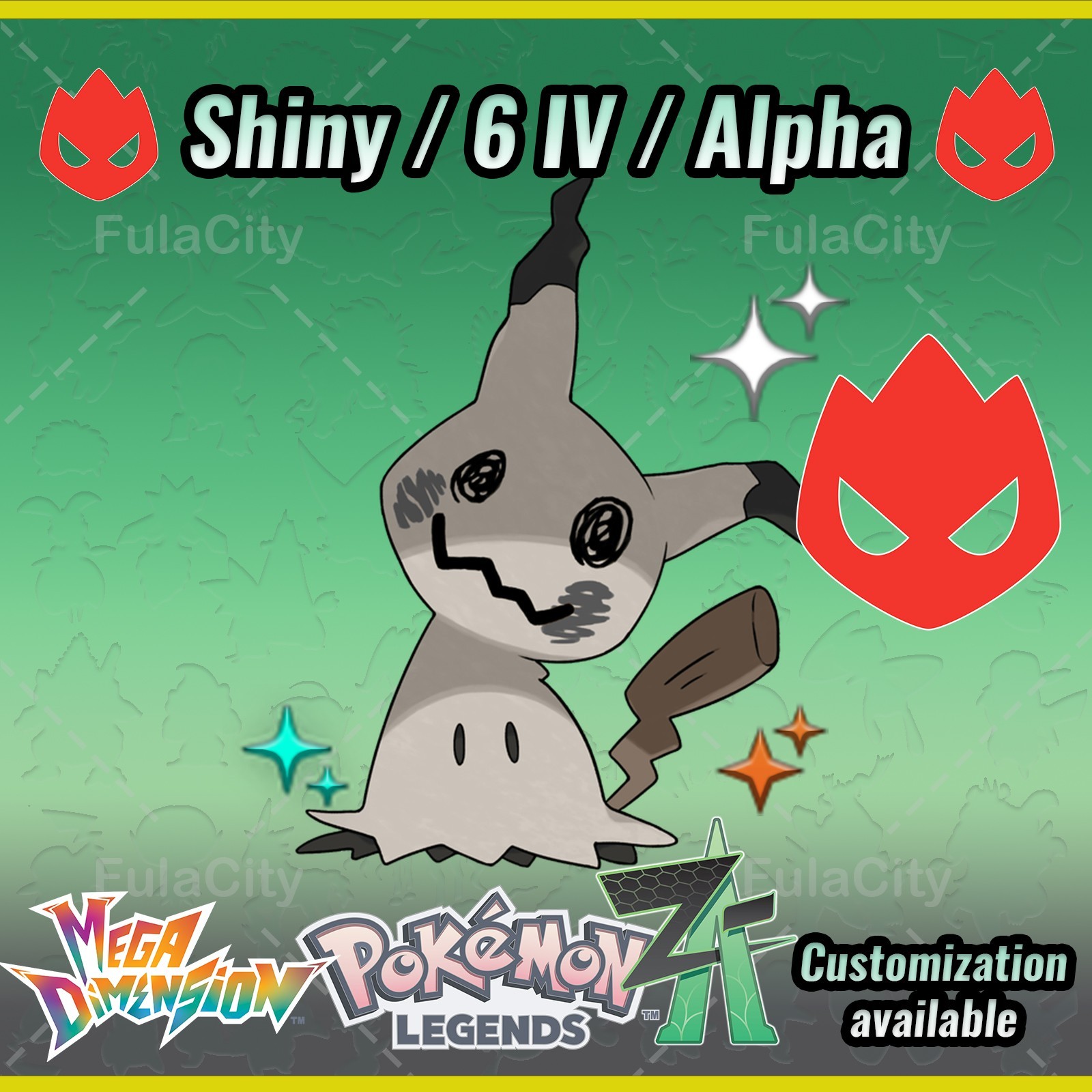 Mimikyu ❗❗❗ Alpha Shiny ❗❗❗ Pokemon Legends ZA ⚫ 6 IV 🟢 @ Any item
