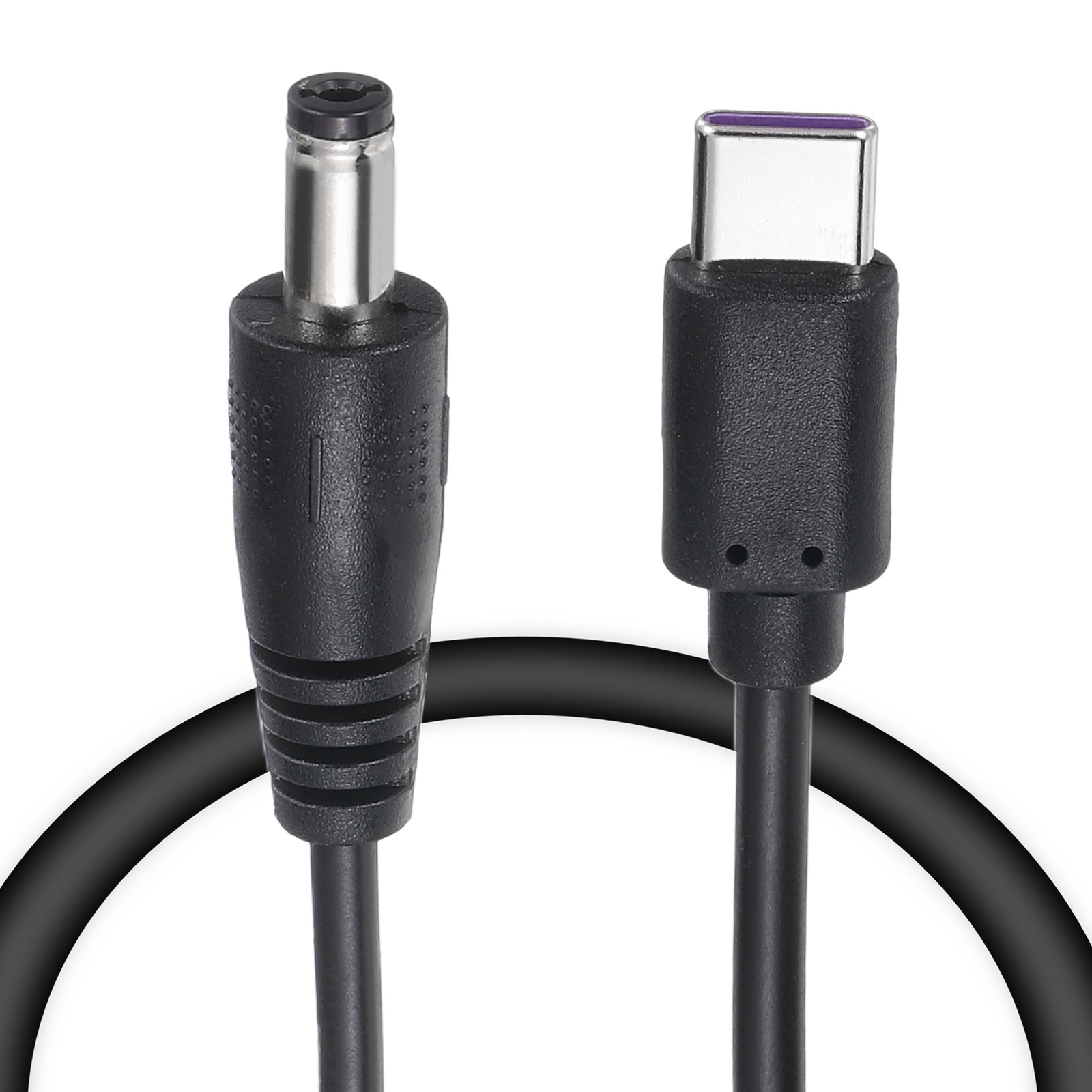 1FT USB C to DC PD Power Fast Charging Cable, 5.5×2.1mm 100W/20V(Black)