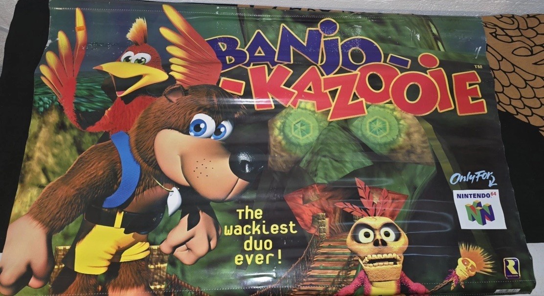 Banjo Kazooie Nintendo 64 N64 Store Banner Promo Display Standee Super Sign 1996