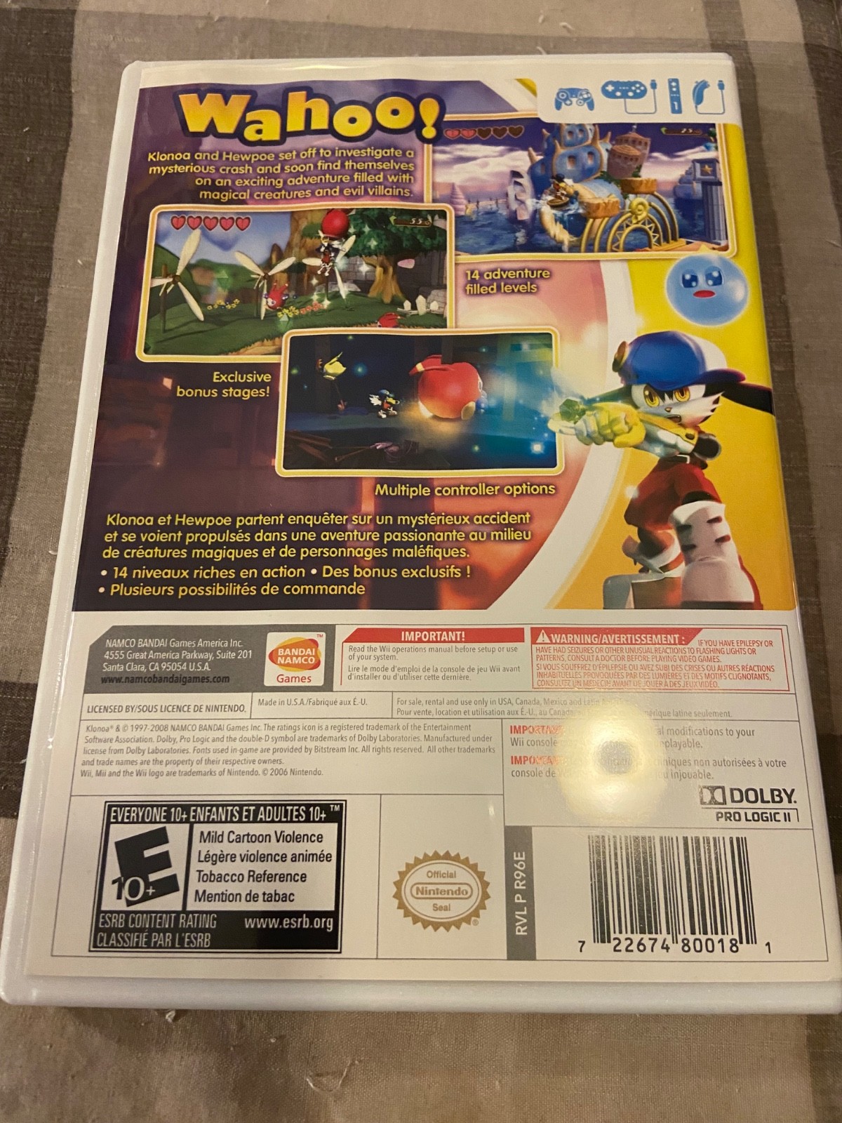 Nintendo Wii Lot(Klonoa CIB, Metal Slug Anthology CIB,Mario Galaxy 2 no book)