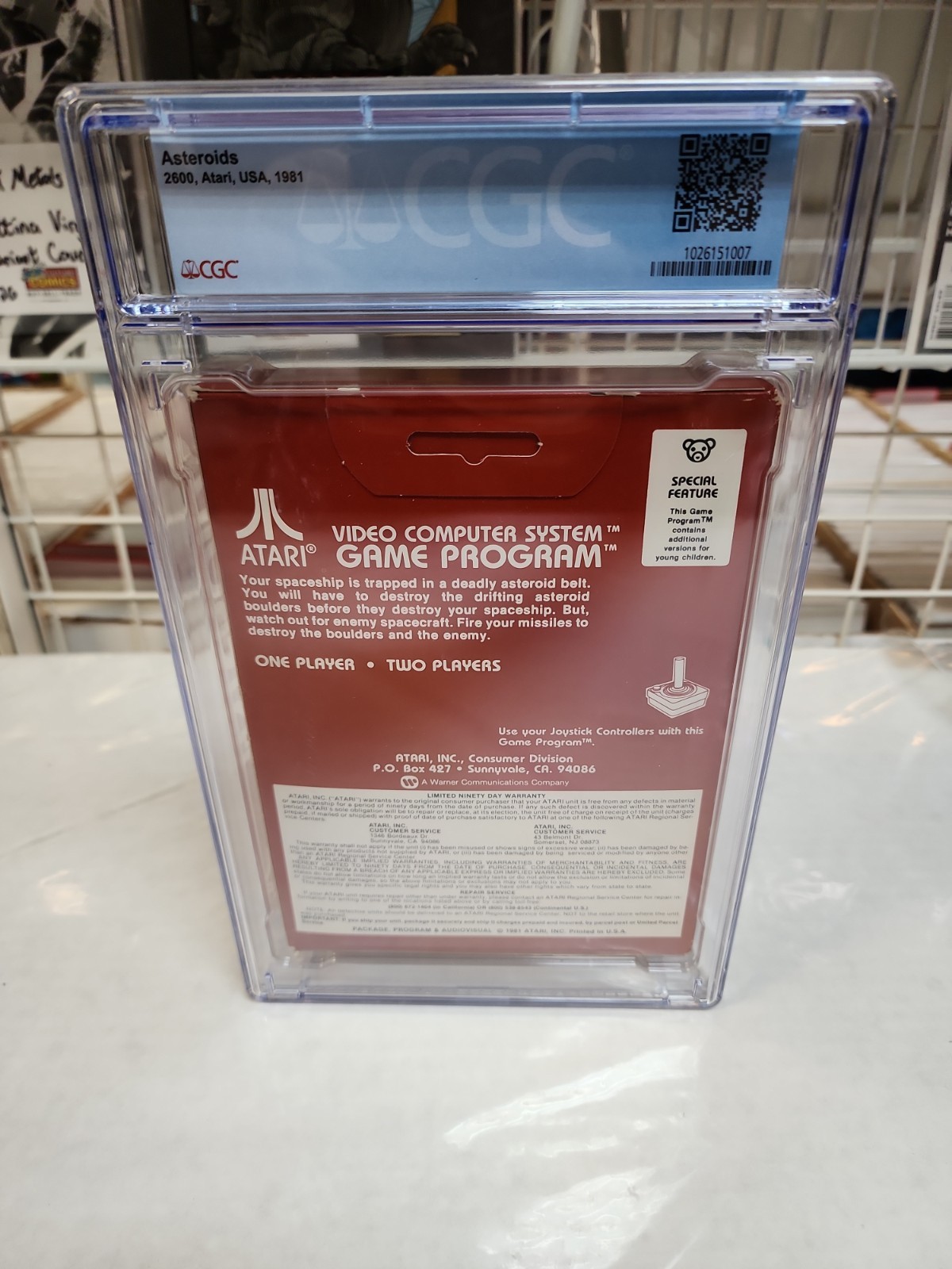 1981 Atari 2600 Asteroids CGC 8.0 Hangtab Version