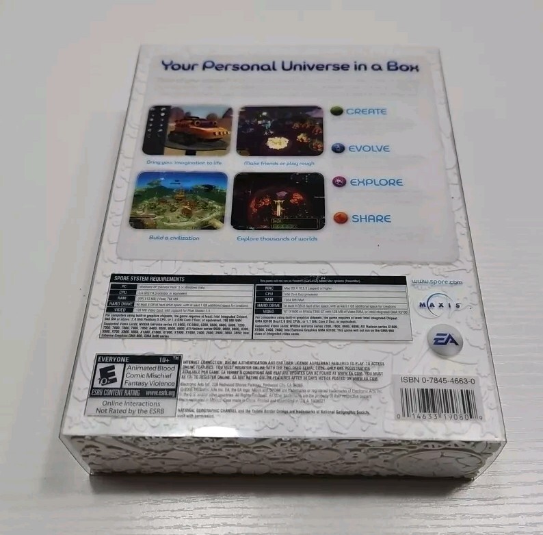Spore: Galactic Edition (Windows/Mac, 2008) Electronic Arts Game, DVD, Art Book