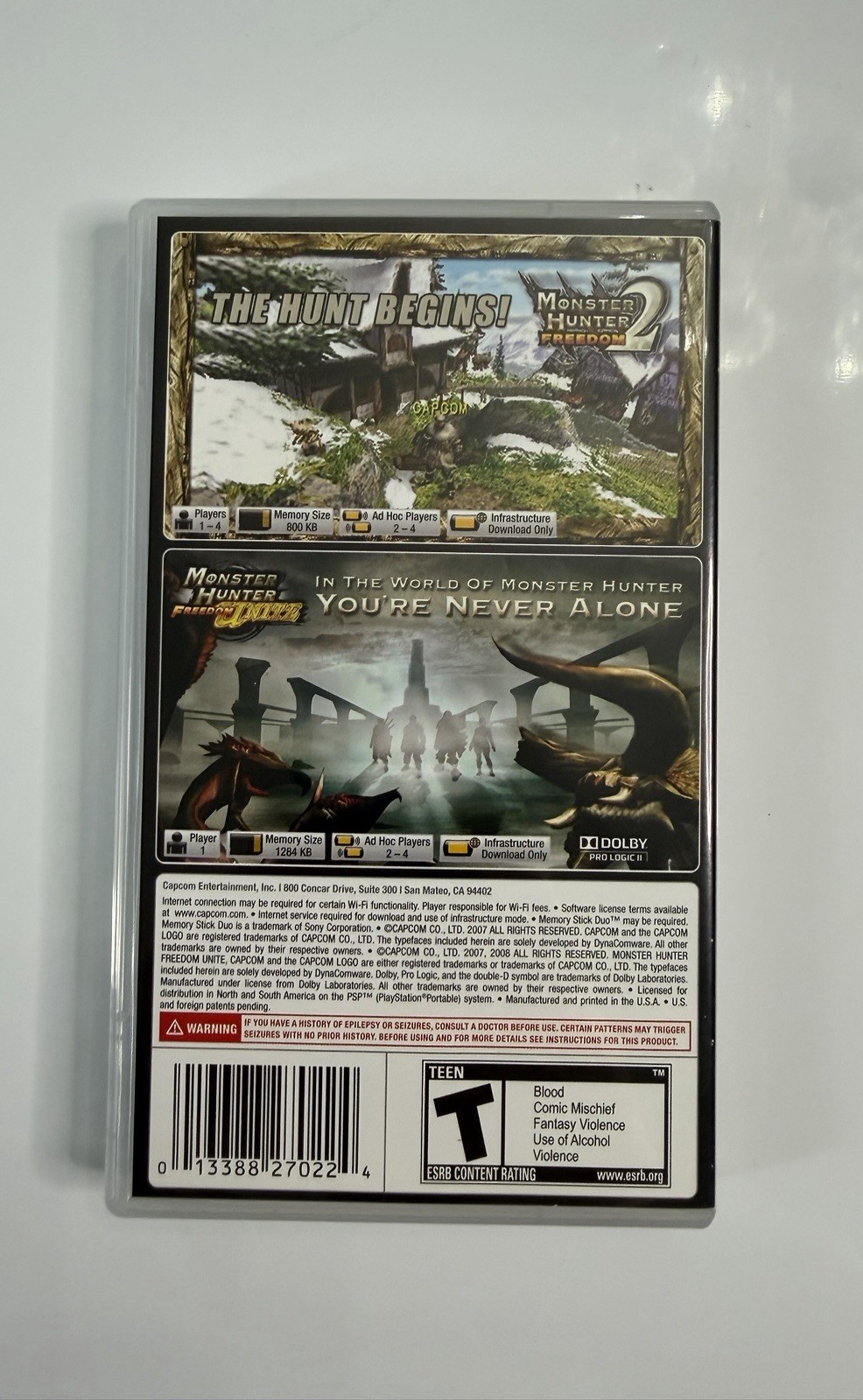 *RARE* Monster Hunter Dual Pack (Sony PlayStation Portable PSP, 2010) – CIB NICE