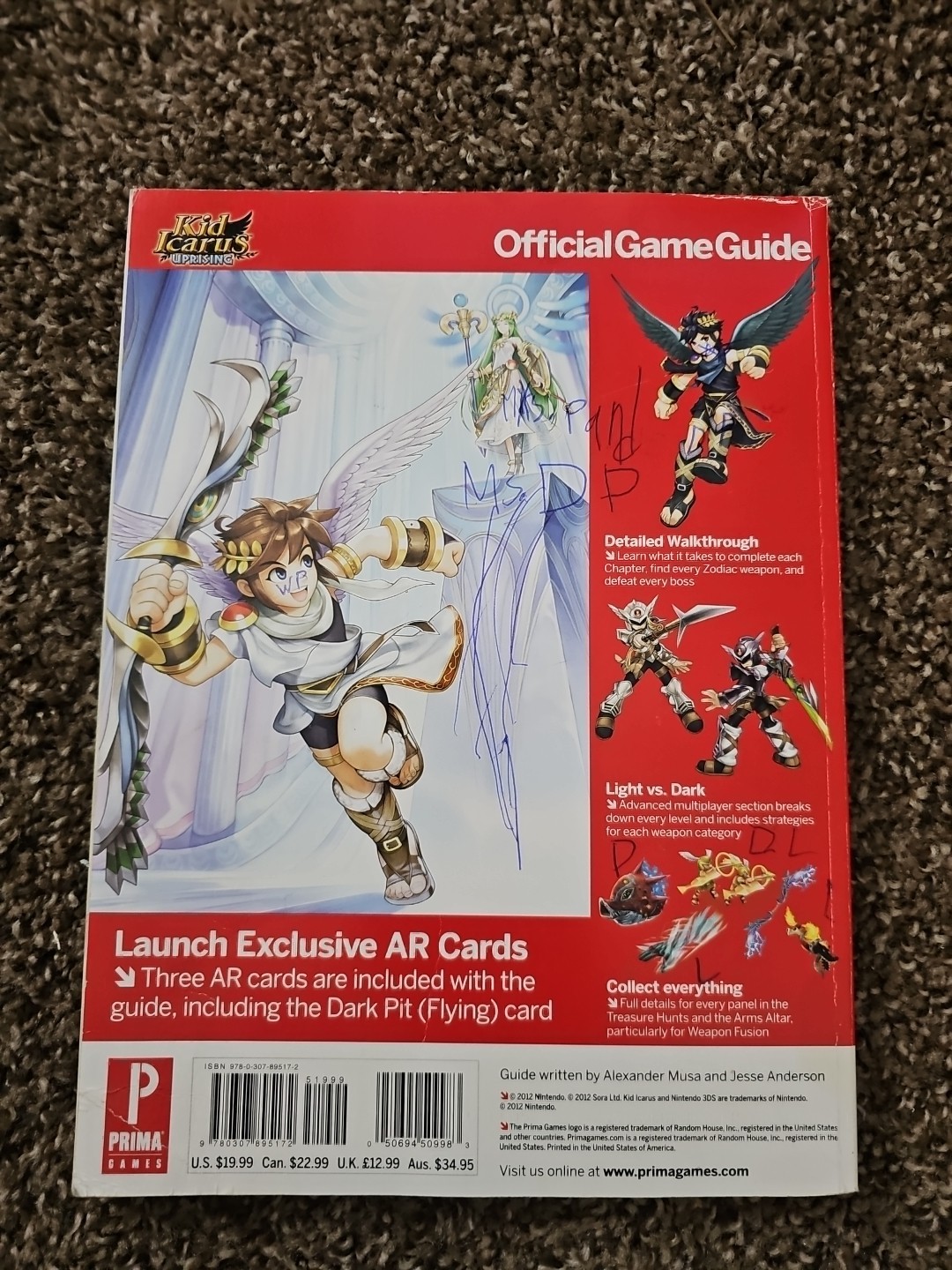 Kid Icarus Uprising Prima Official Strategy Guid – Paperback (NO AR) SEE PICS