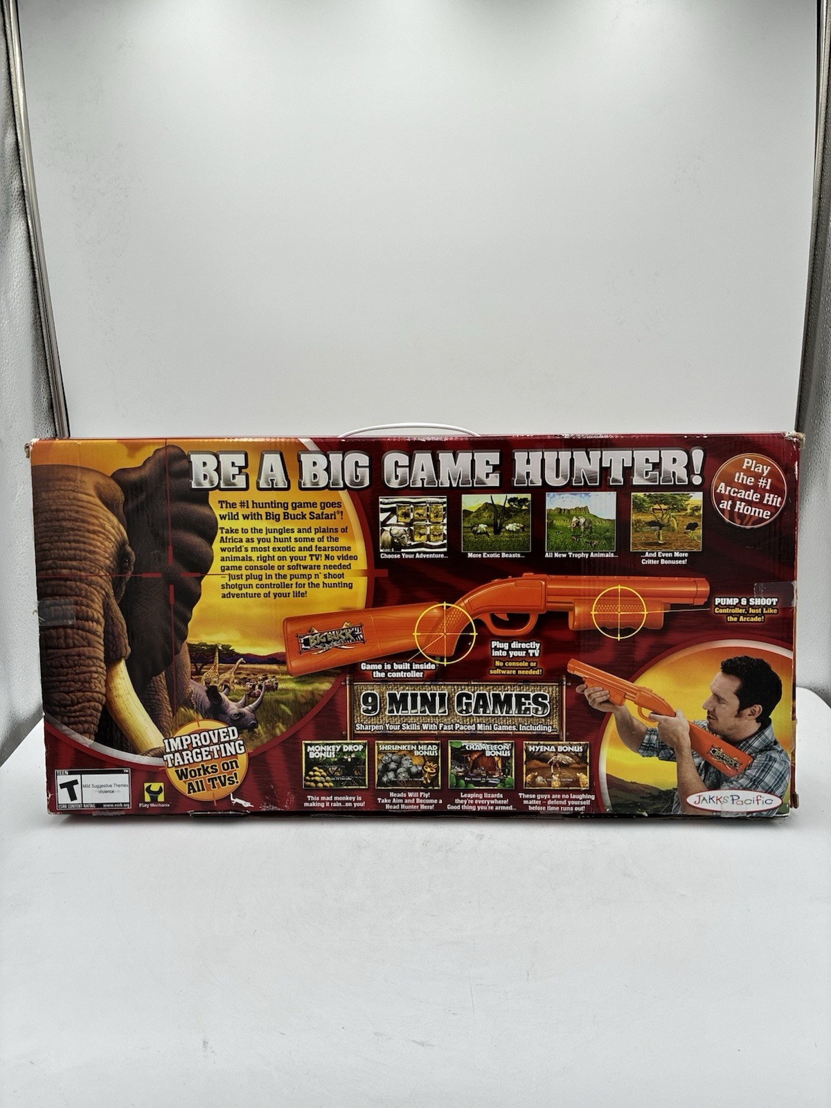 Big Buck Hunter Safari Jakks Pacific Plug & Play TV Arcade Game New Open Box