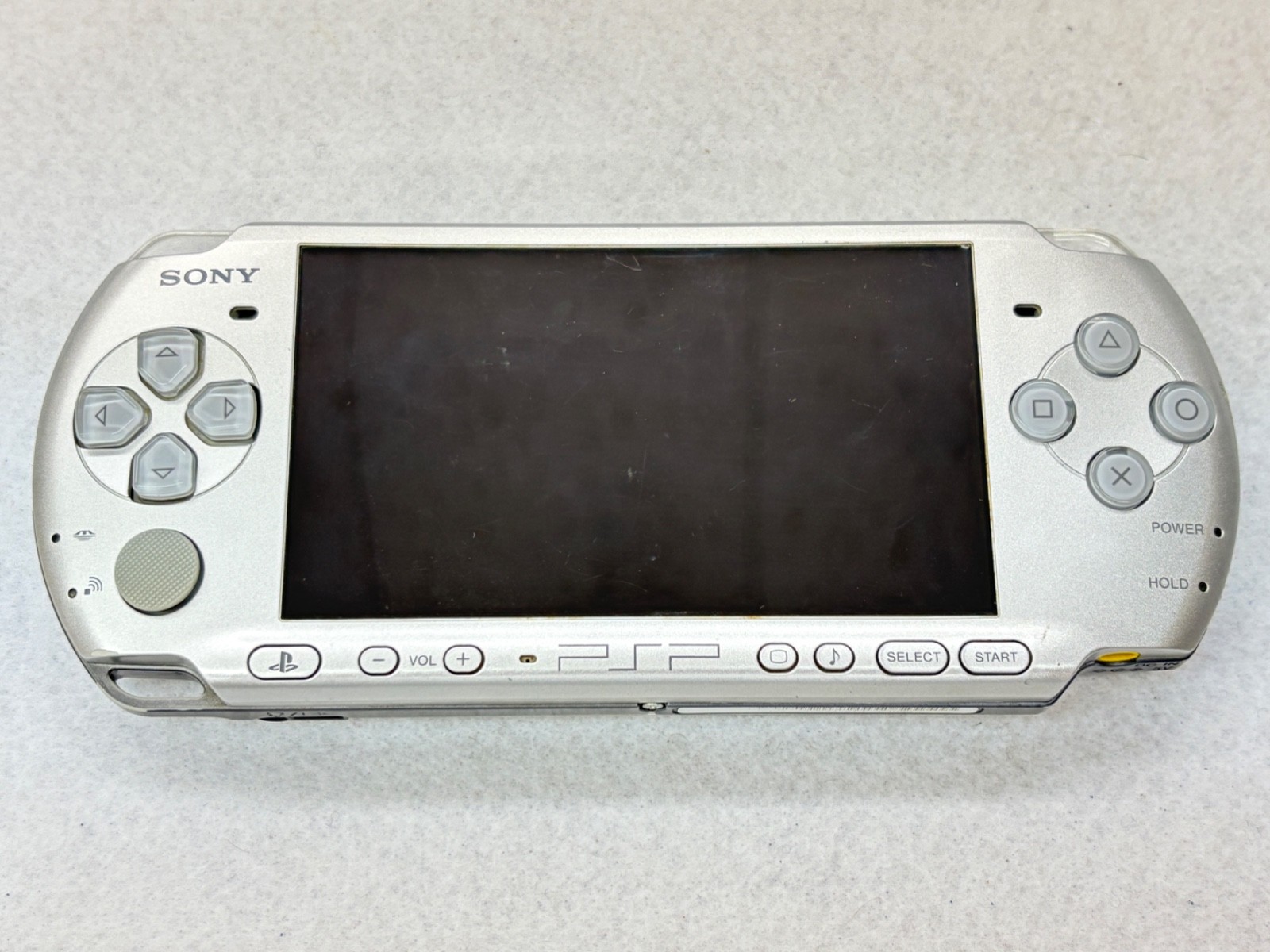 TESTED SONY PSP 3000 Mythic SILVER Console + Charger + battery + 3 game 4GB