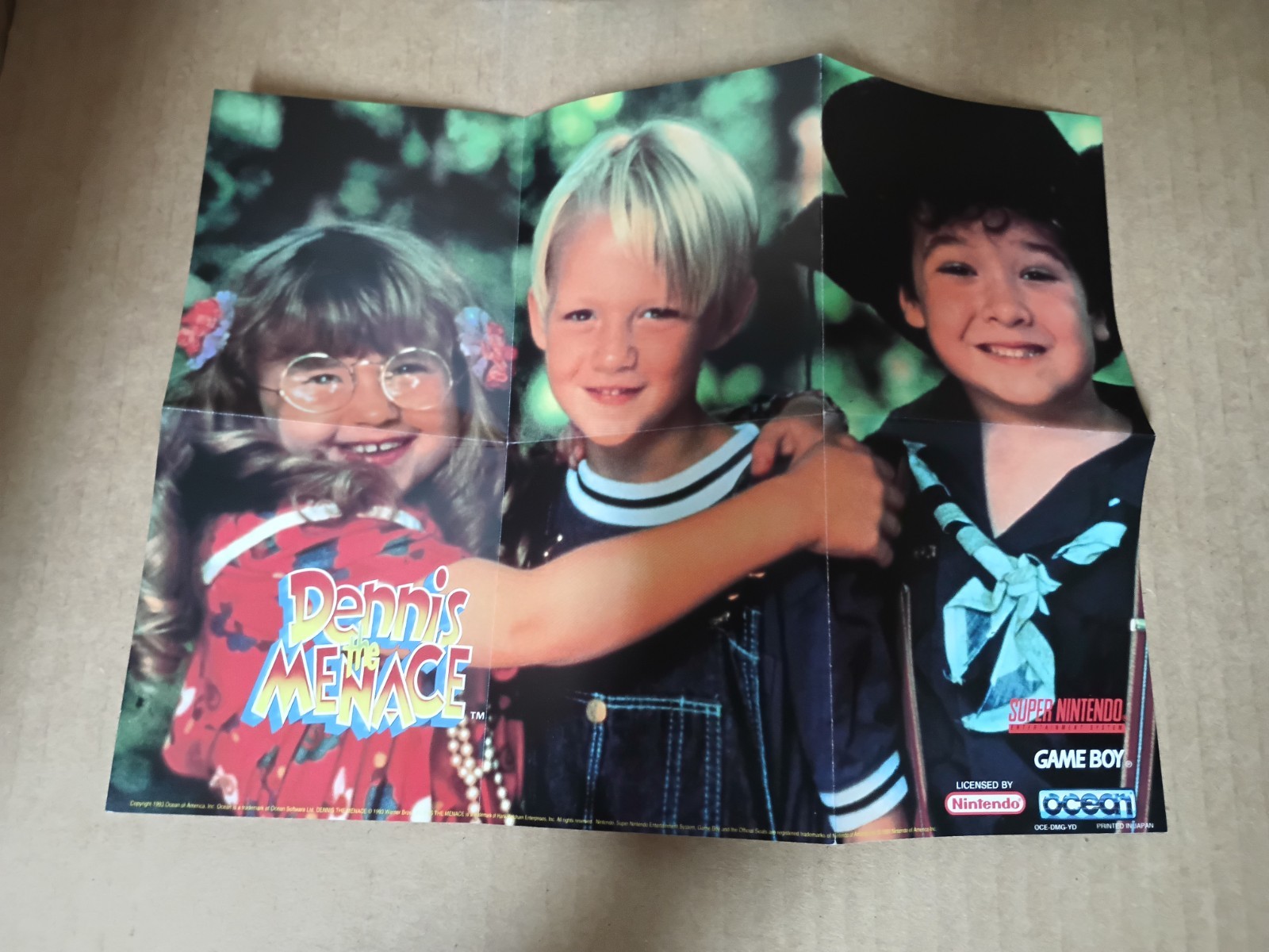 Dennis the Menace Instruction Manual and Poster for Nintendo Gameboy OCE-DMG-YD