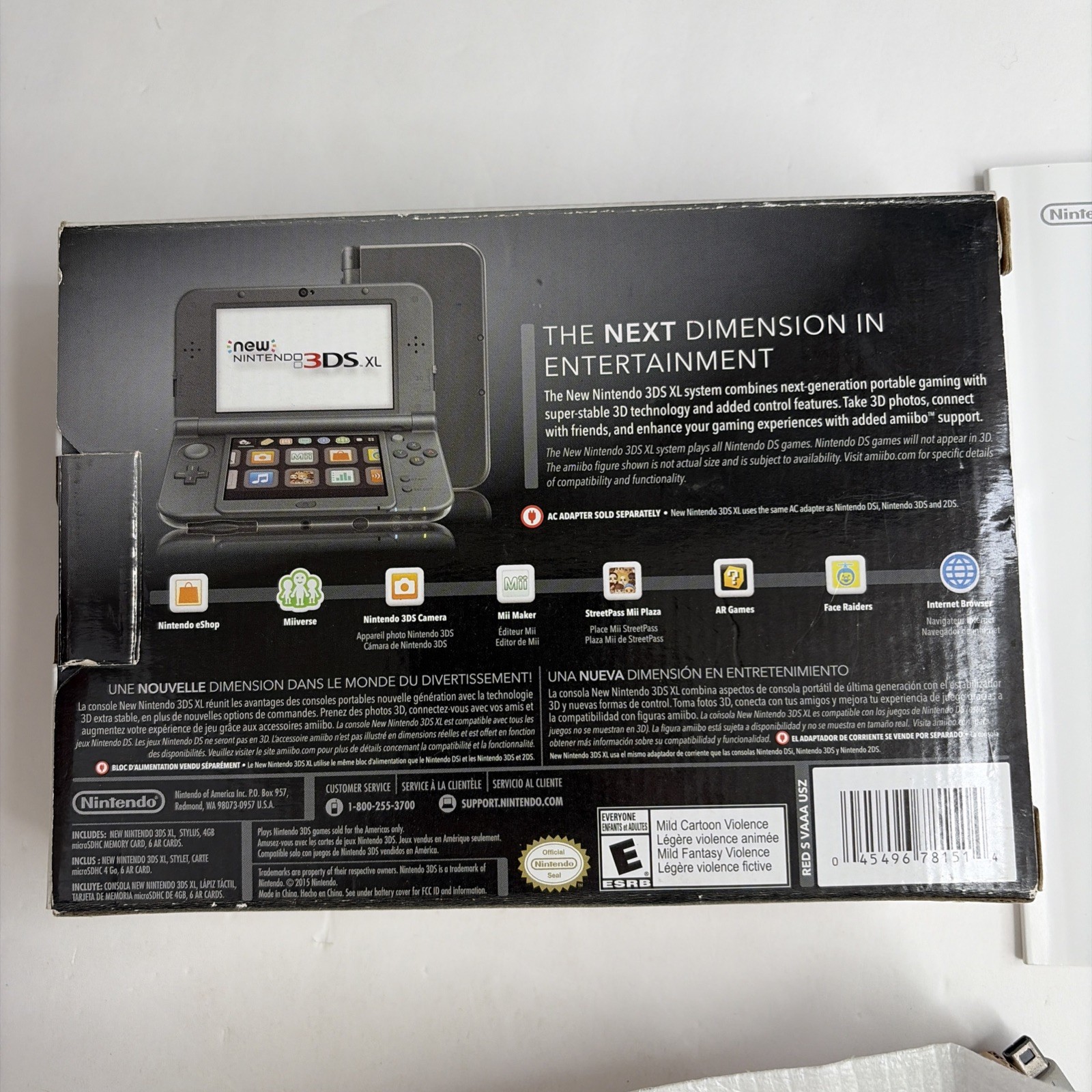 Nice! Nintendo New 3DS XL Black Complete Box W Charger Stylus US Model