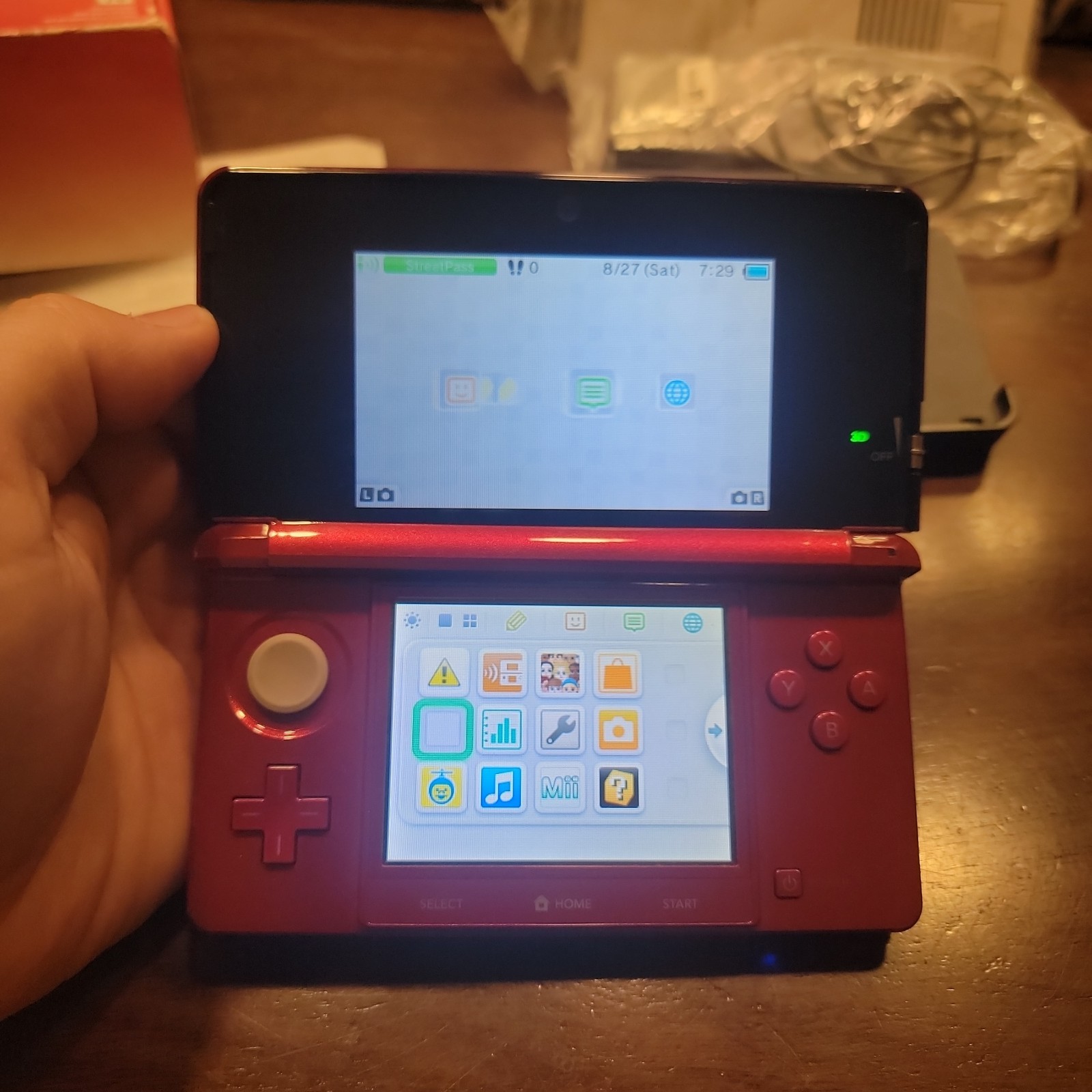 Nintendo 3DS – Flame Red Console – Complete CIB – Tested – Authentic –
