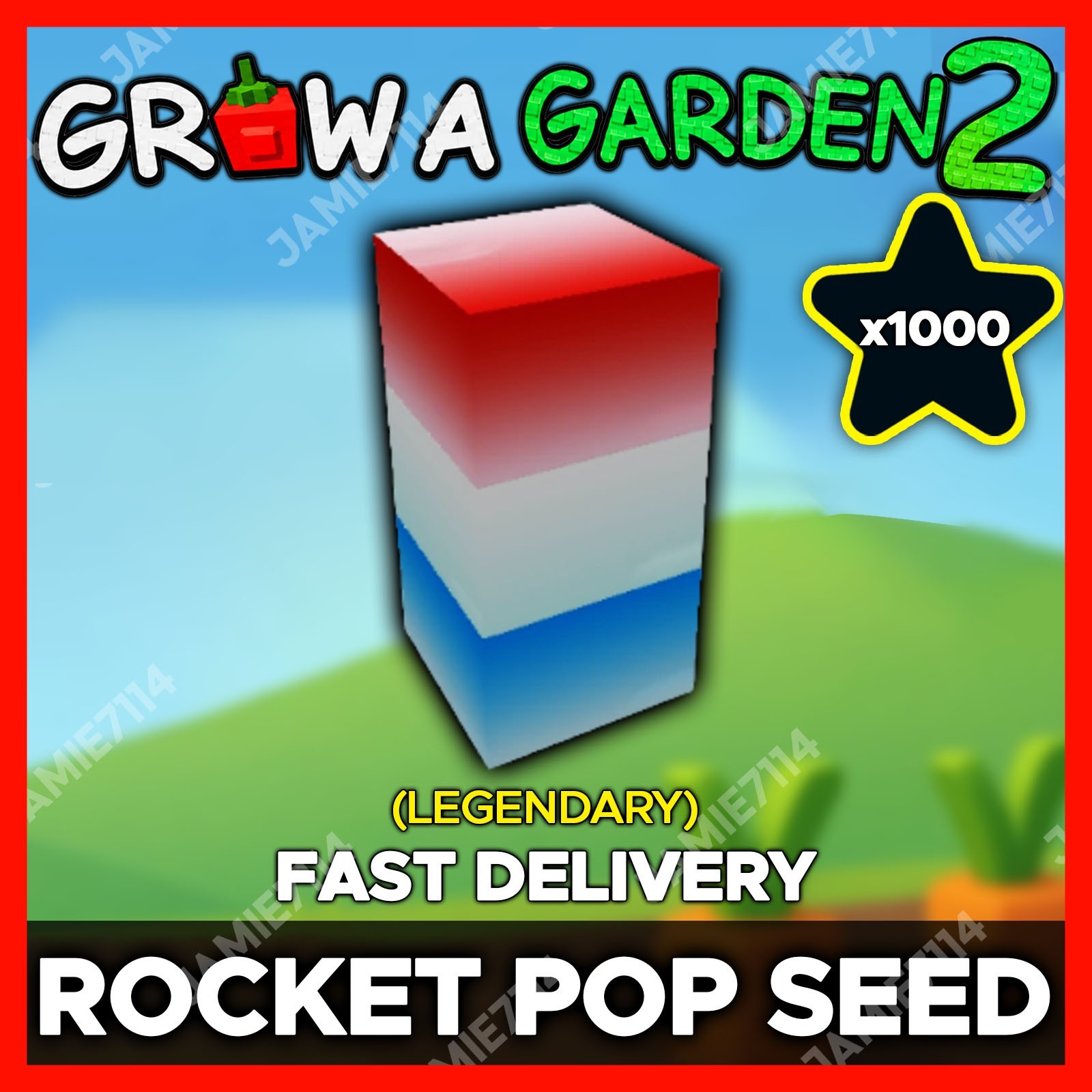 🪴Grow a Garden 2 | Rocket Pop Seed x1000 | GAG2 Fast & Easy