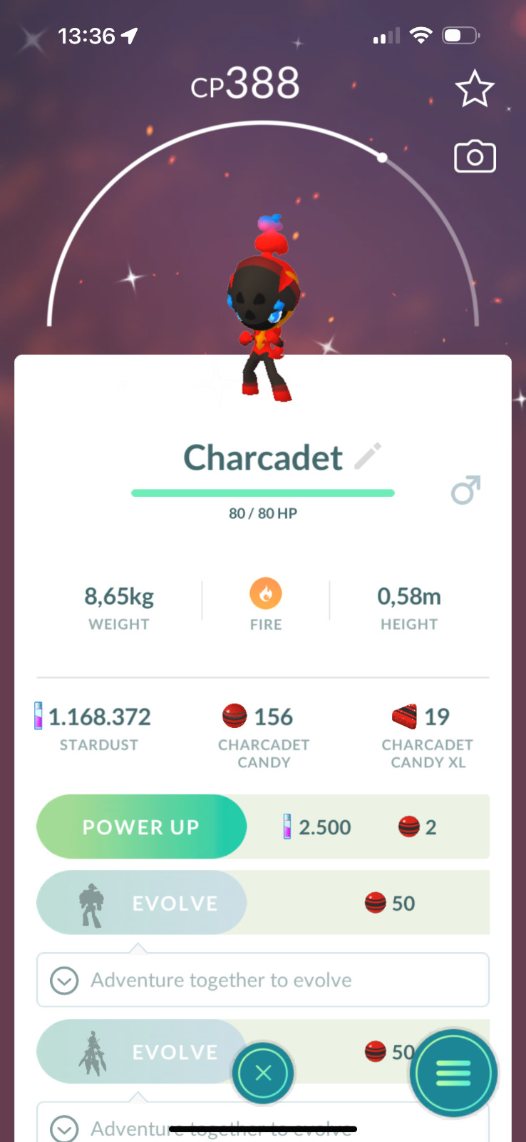 Pokémon Go | Shiny Charcadet | Trade 20k-1M stardust