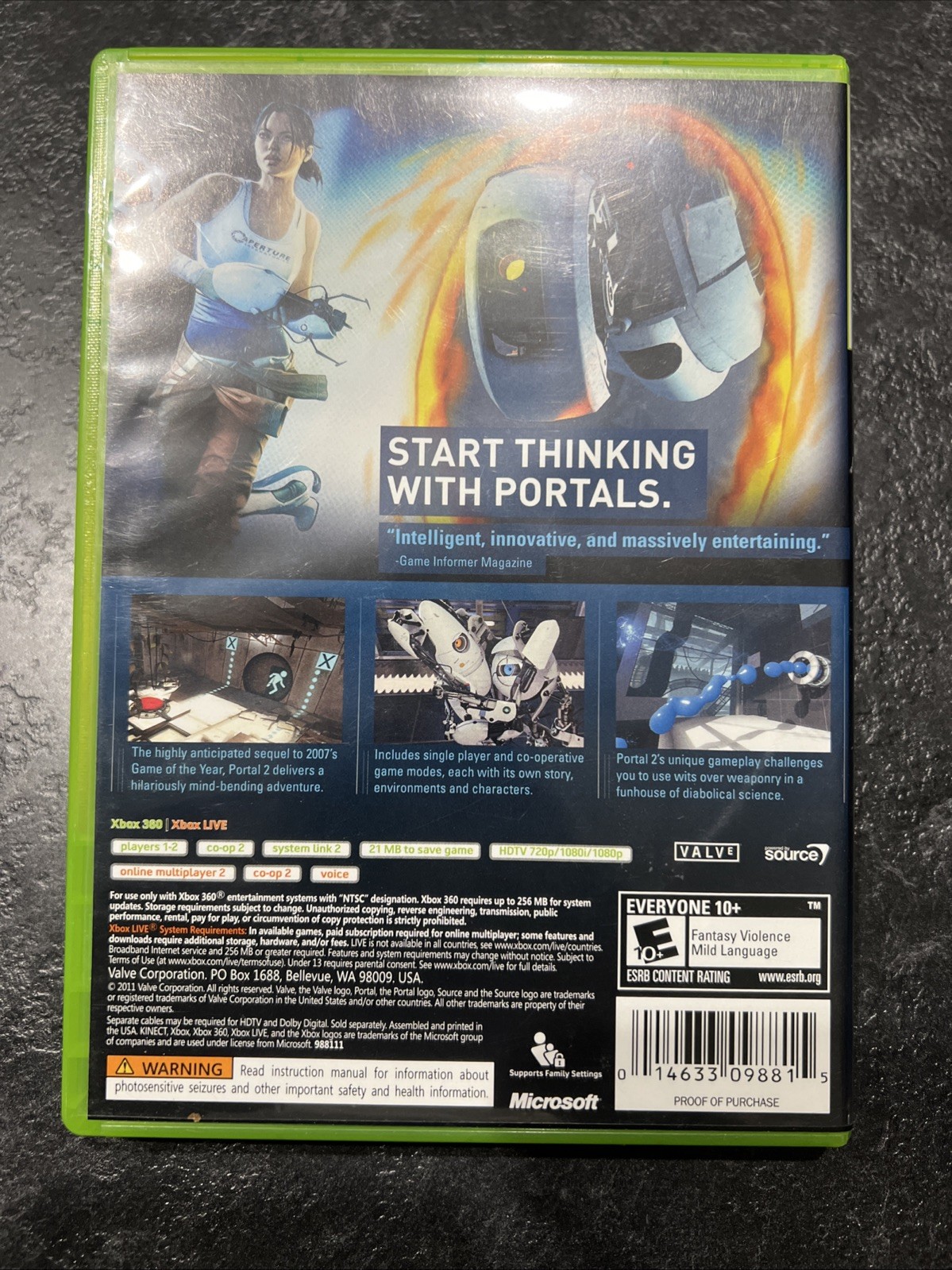 Portal 2 (Microsoft Xbox 360, 2011)