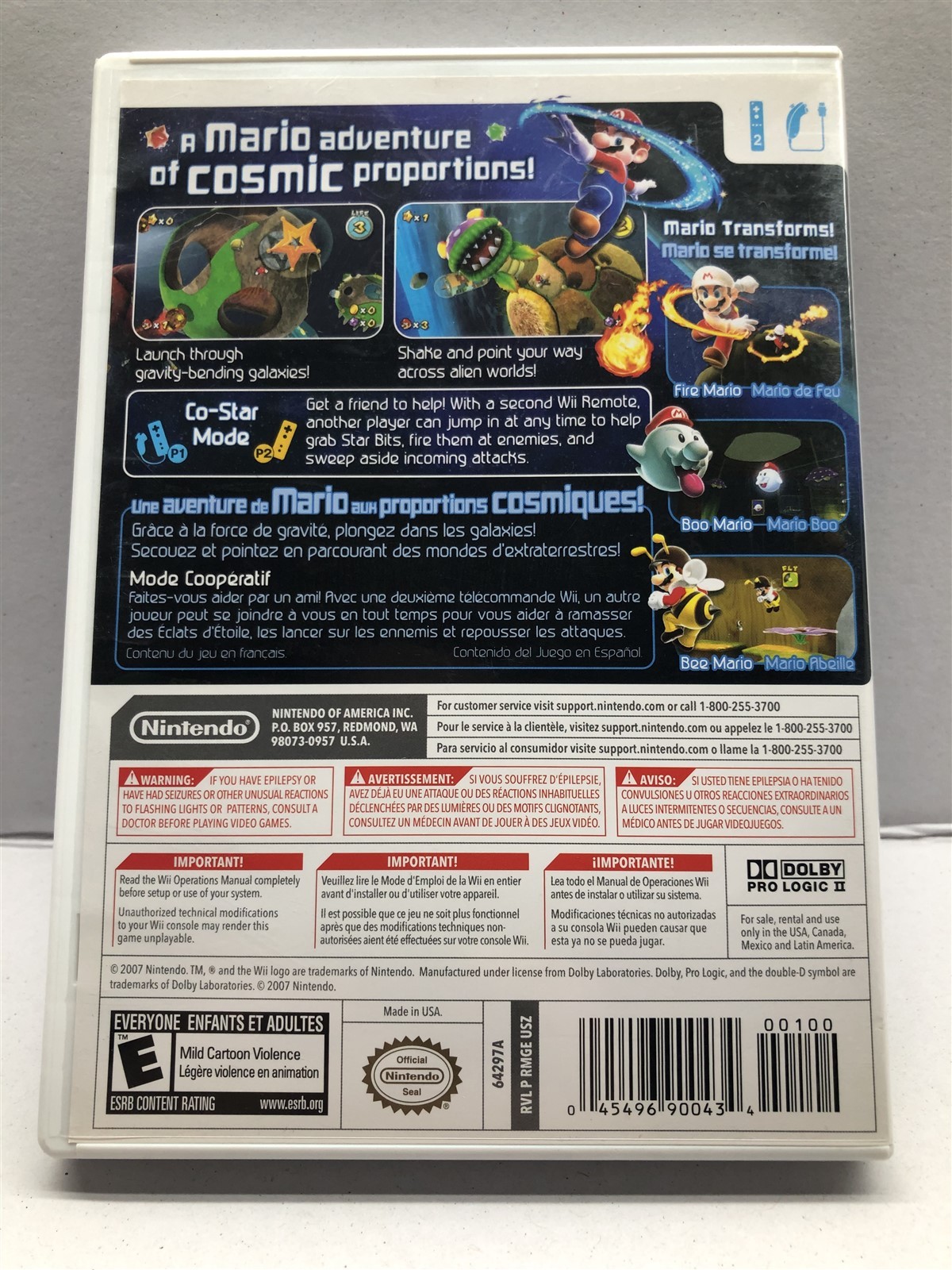Super Mario Galaxy – Nintendo Wii 2007 – Complete w/ Manual – Tested – Free Ship