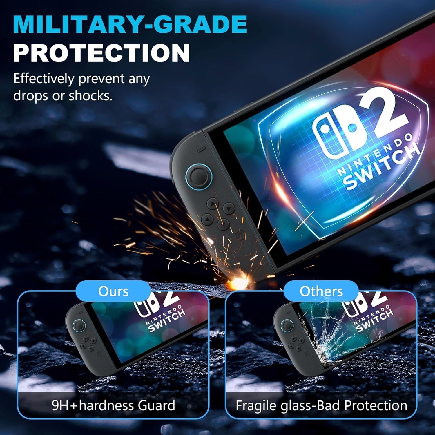 Ultra-Clear 9H Tempered Glass Screen Protectors for Nintendo Switch 2, 3 Pack