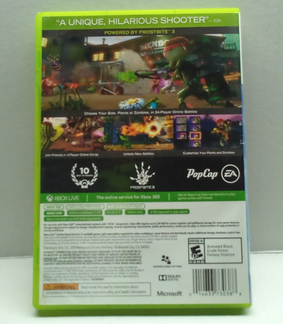 Plants Vs Zombies Garden Warfare – Xbox 360 – Complete Tested Working Free Ship
