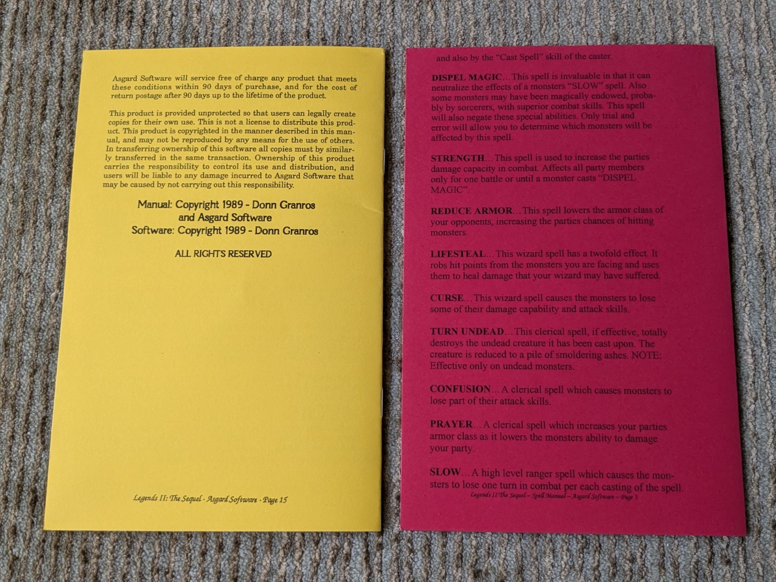Rare TI-99/4a LEGENDS II THE SEQUEL Asgard 5.25″ Disk Software GRANROS Manuals