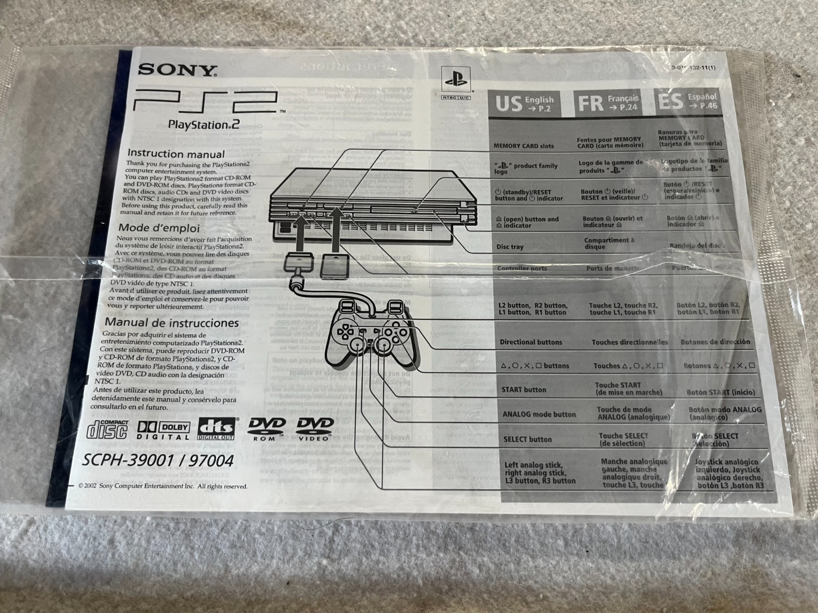 Barely Used Sony Playstation 2 PS2 Console System 39001 Complete in Original BOX