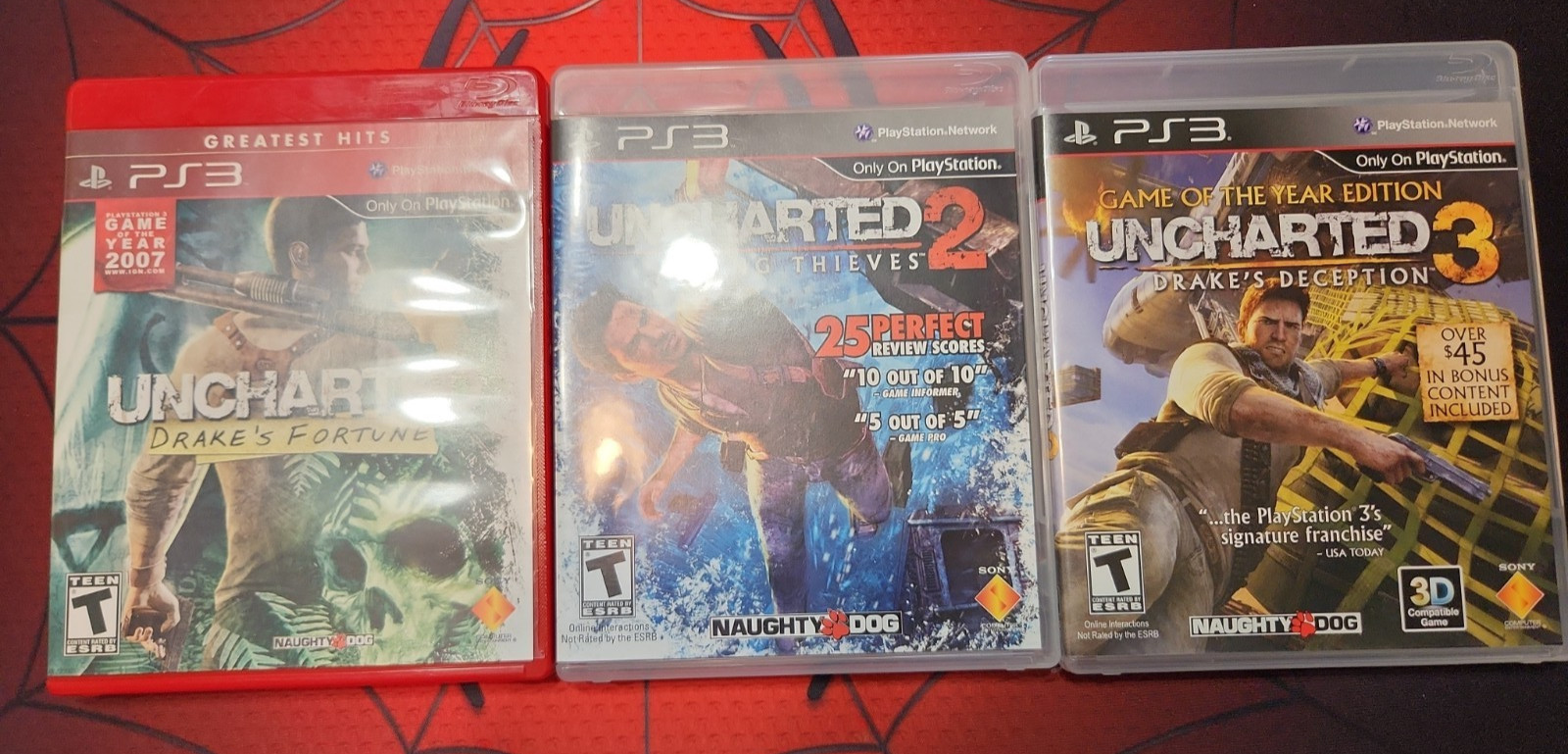 🗺 Uncharted 1 2 3 Trilogy 3 Game Lot (Sony PlayStation 3 PS3) CIB COMPLETE!