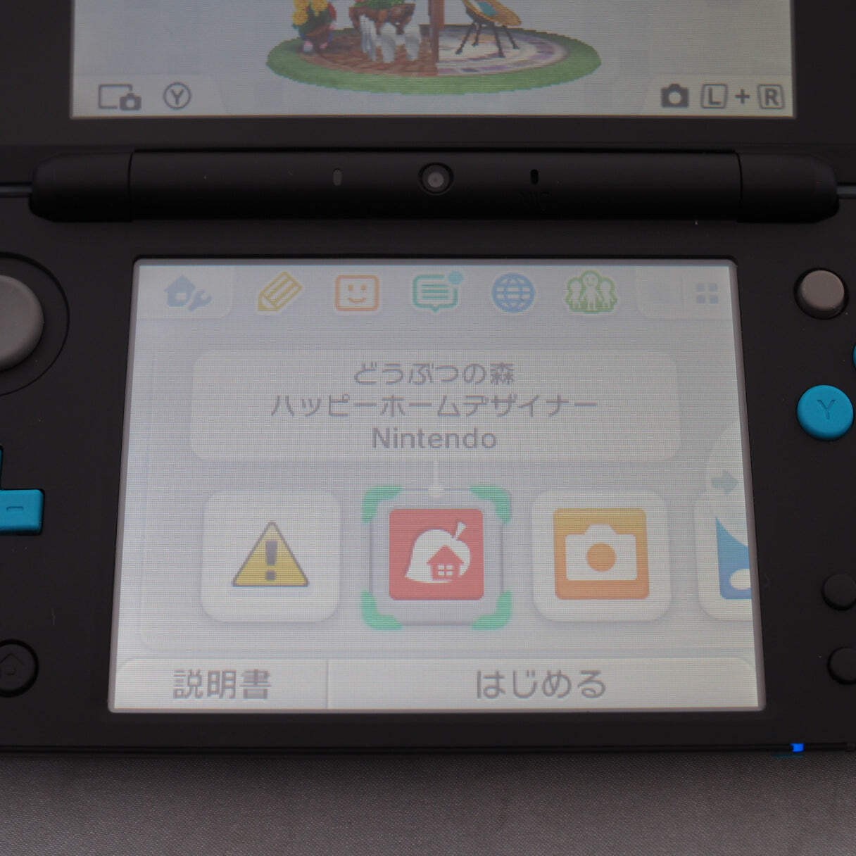Nintendo new 2DS LL Handheld Console only Black×Turquoise JAN-001 Tested NTSC-J
