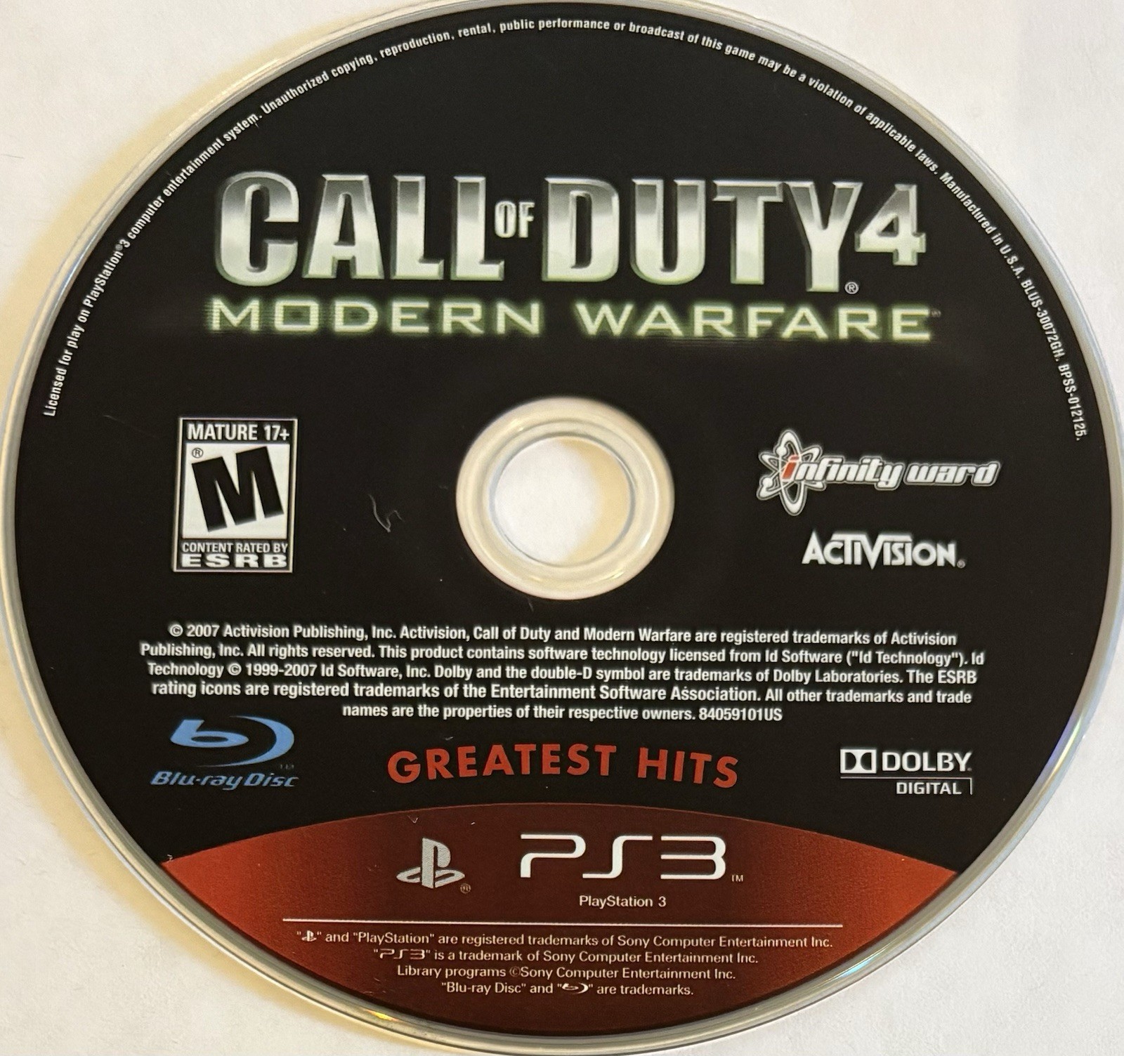 Call of Duty 4: Modern Warfare -GH (PS3) DISC ONLY | NO TRACKING | M3300