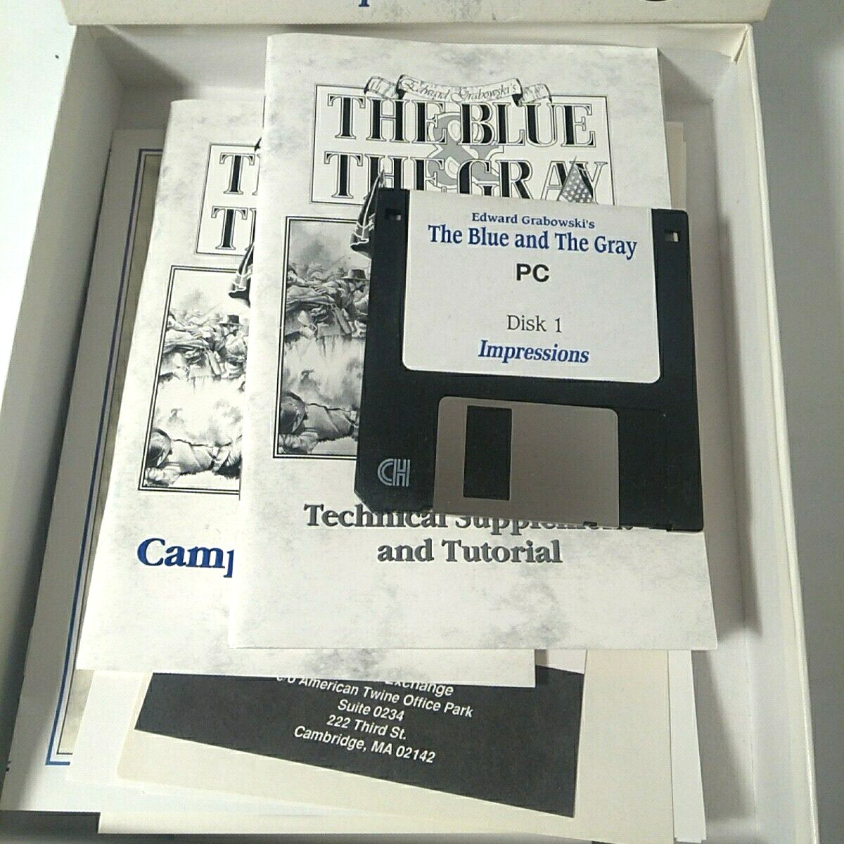 The Blue and The Gray Civil War PC Game 1993 3.5″ Disk & Book Edward Grabowski