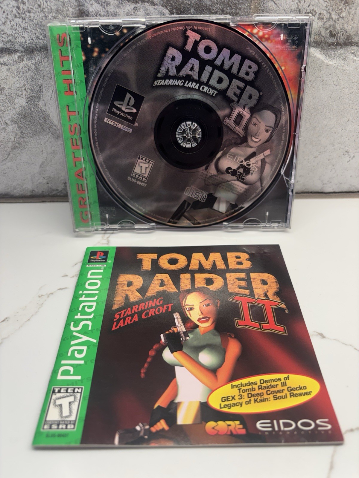 Tomb Raider II 2 Greatest Hits (PlayStation 1, 1997) Ps1 | Tested READ