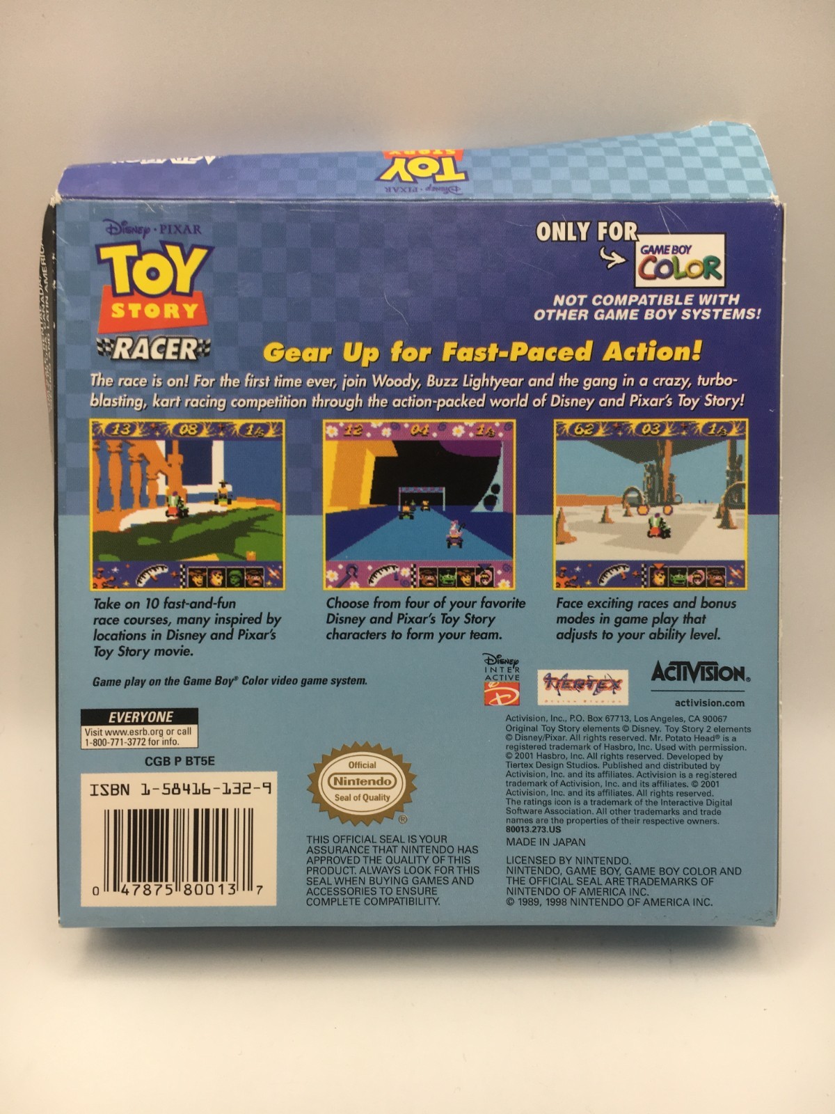 Nintendo Game Boy Color 2001 – Toy Story Racer w/ Box & Manual (Works)