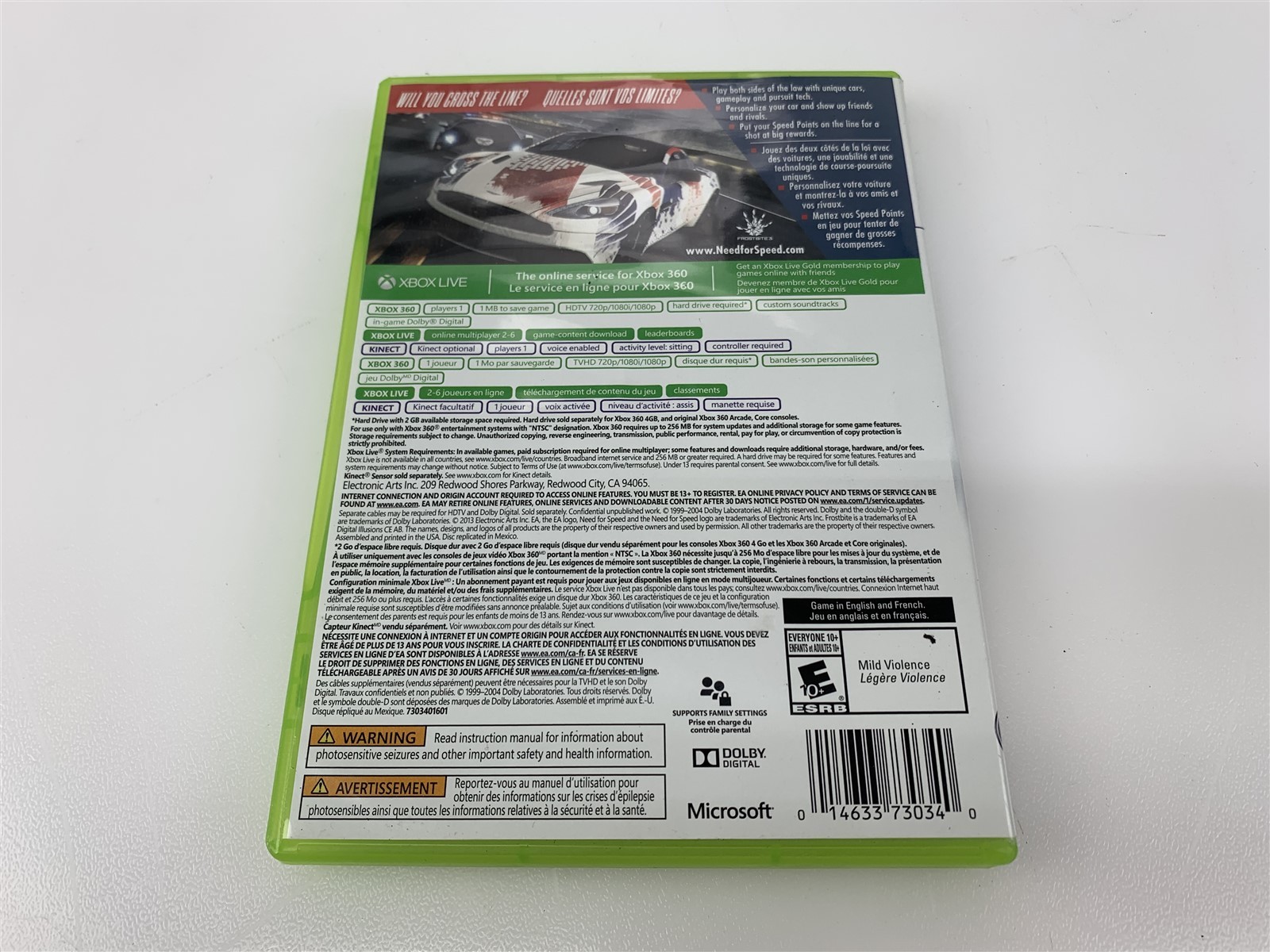 Need for Speed Rivals Microsoft Xbox 360 2013 Better With Kinect