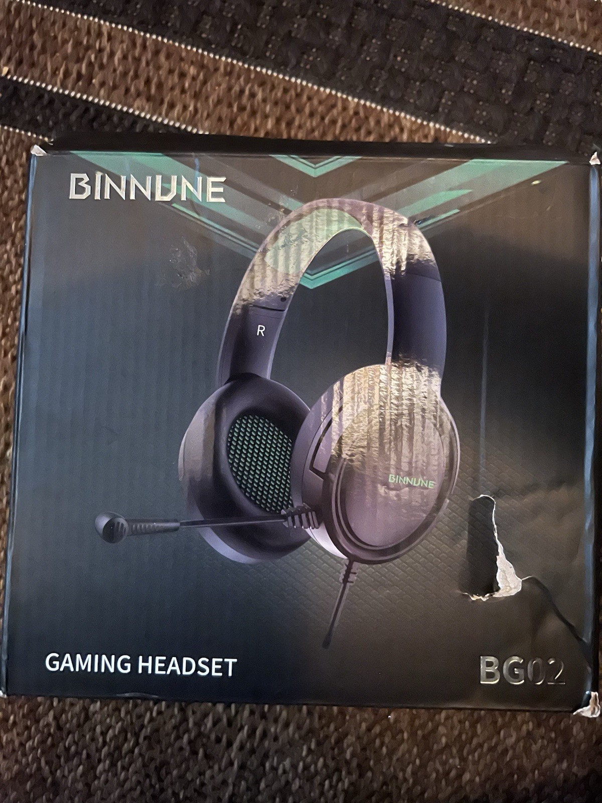 BINNUNE BG02 Gaming Headset Black Boom Microphone 3.5mm Jack Volume Control