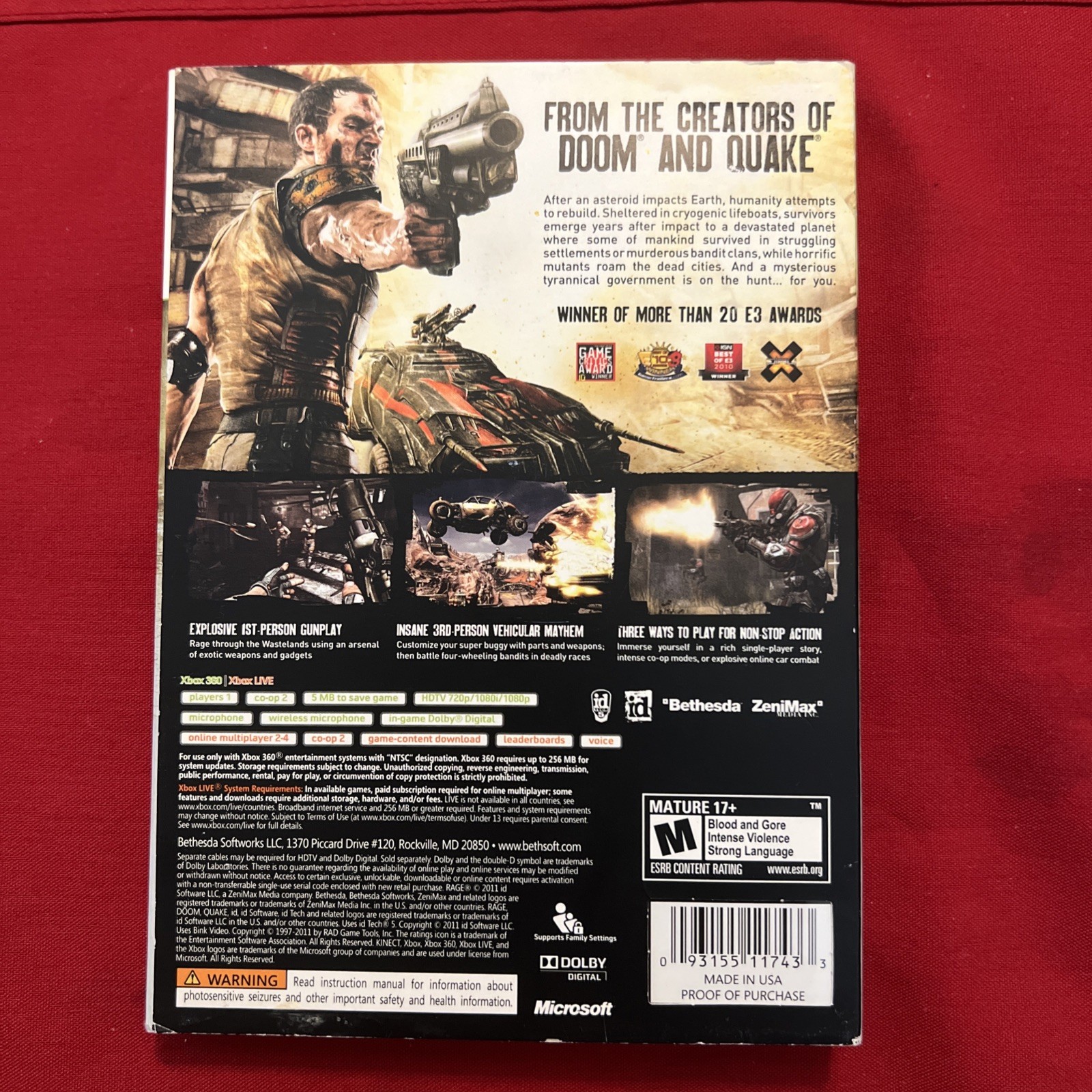 Rage -Microsoft Xbox 360 Video Game