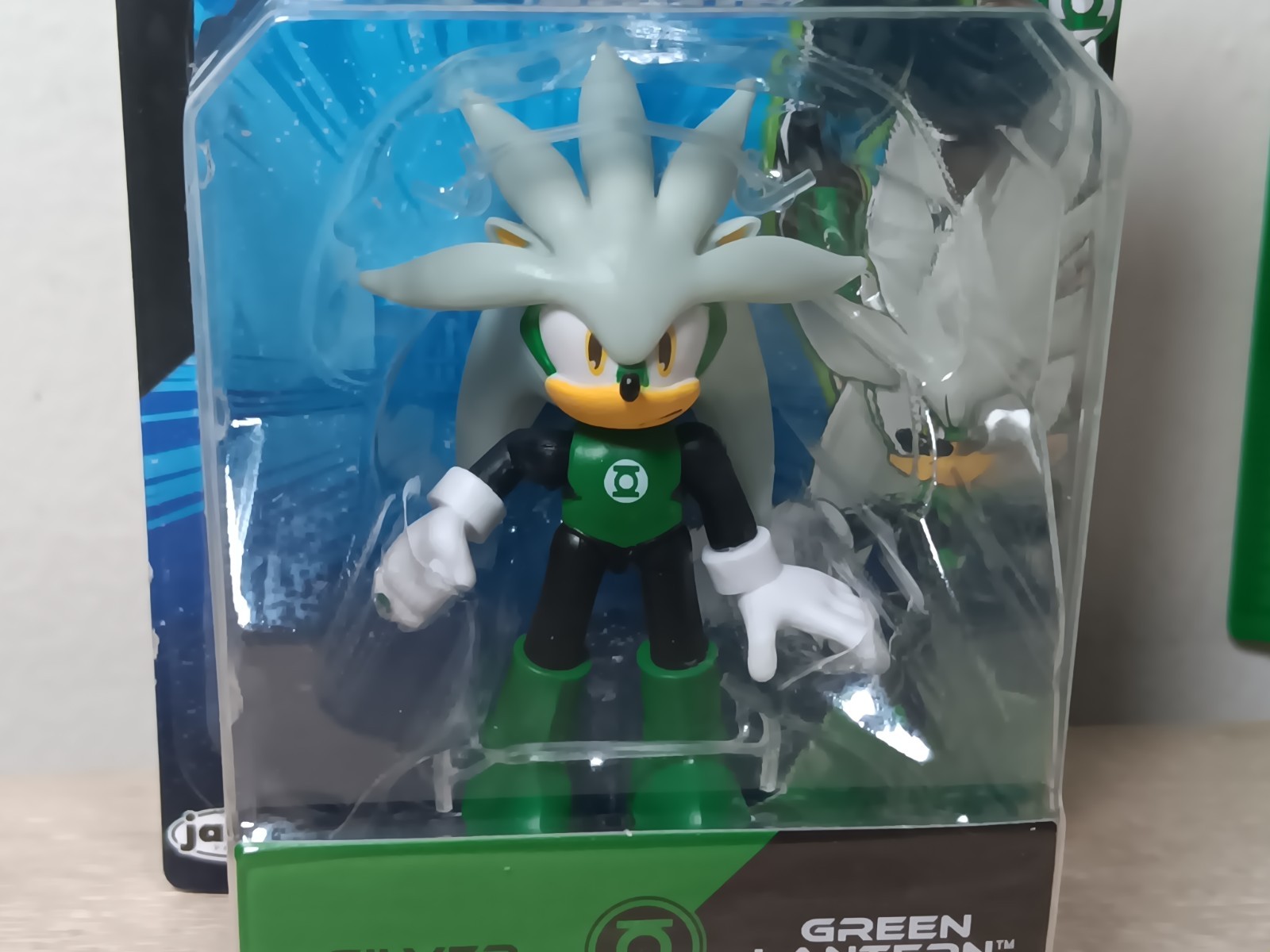 *FREE SHIP* 2.5″ SILVER GREEN LANTERN Sonic the Hedgehog DC Comics Jakks