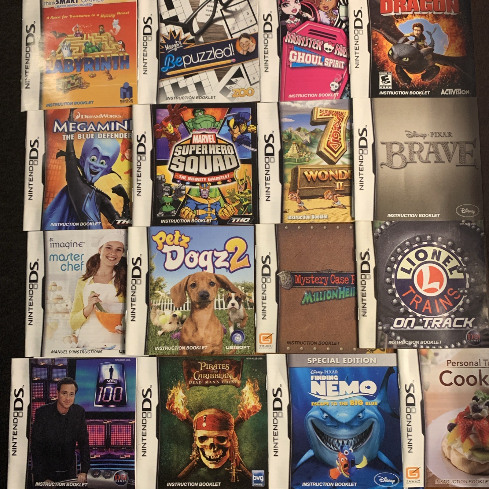 Bulk Lot of 26 / Nintendo DS / Manuals ONLY / ***No Games / Instruction Booklets