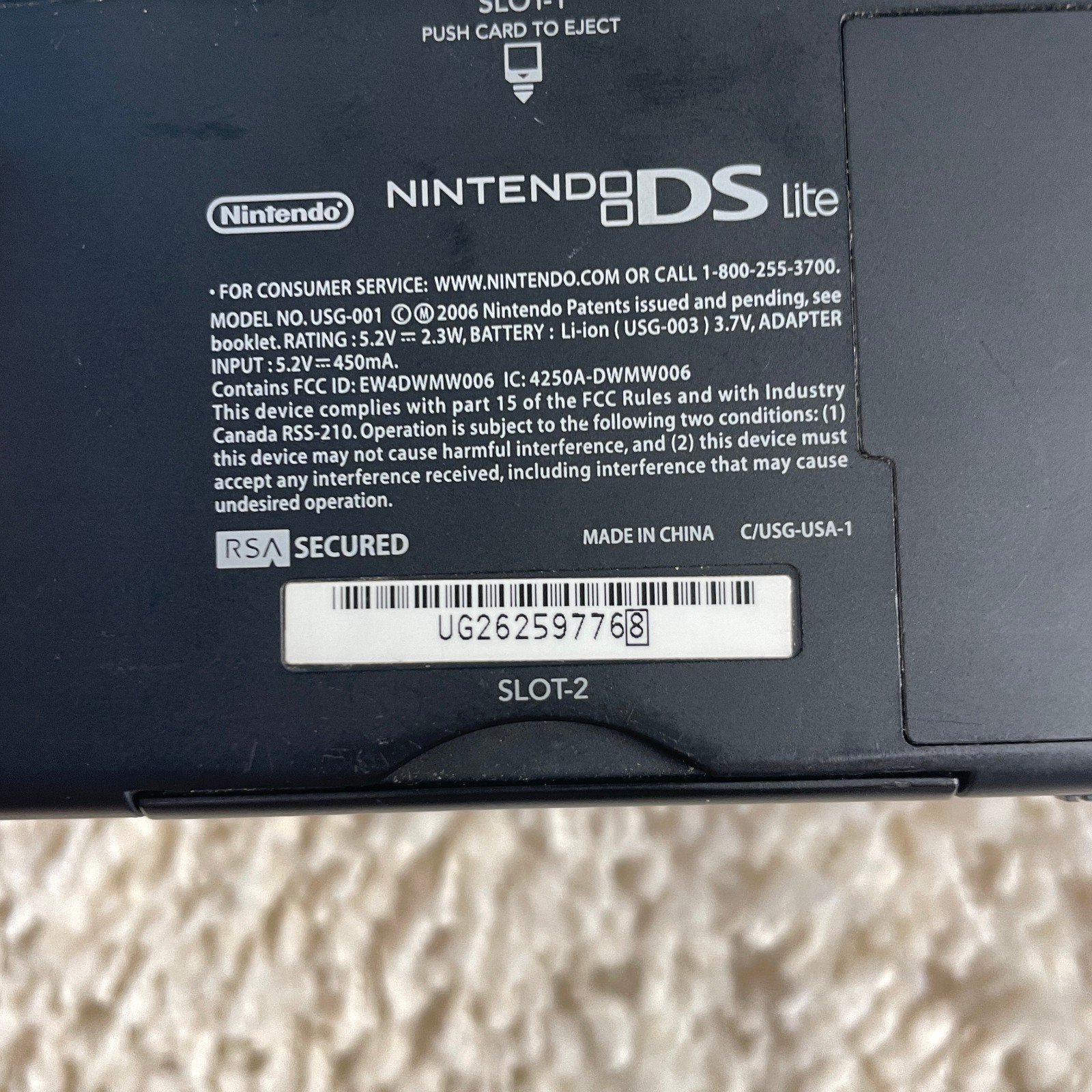 Nintendo DS Lite Cobalt Blue Black Handheld Console System USG-001 Tested