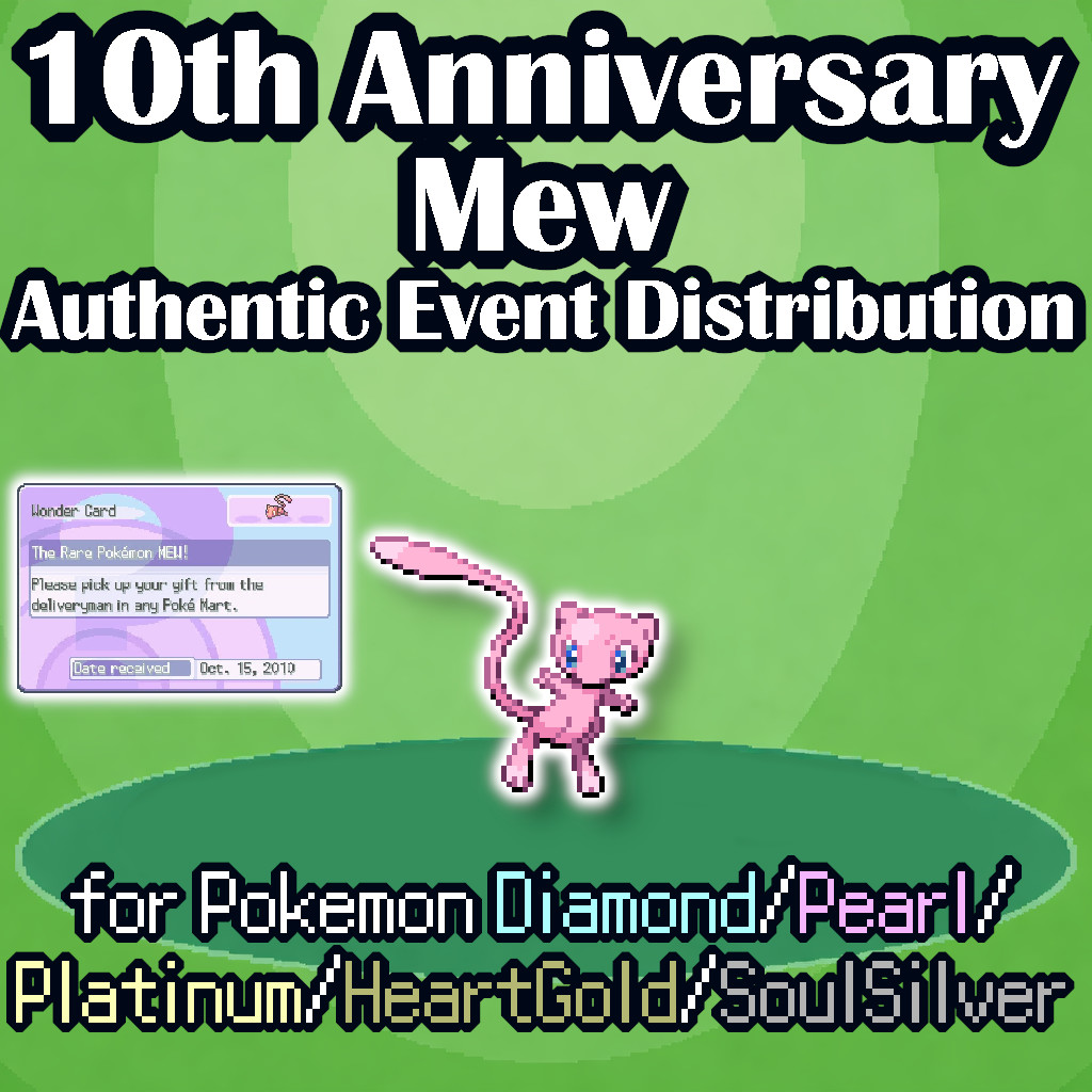 Pokemon FAL2010 Mew Authentic Event 10th Anniversary HGSS