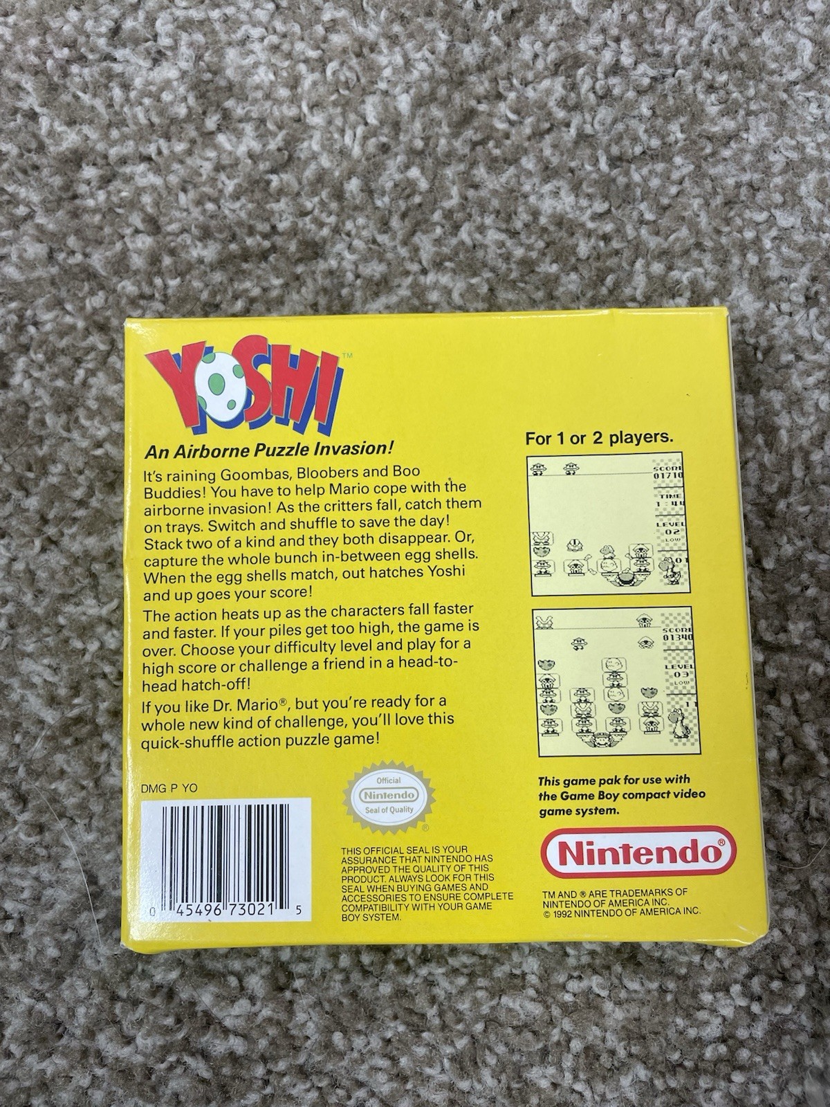 Nintendo Yoshi Nintendo Game Boy Box/Case w/ Manuals & Inserts Box Only NO GAME