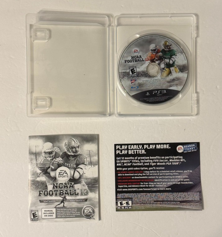 NCAA Football 13 Sony PlayStation 3 PS3 2012 Manual / Insert Included