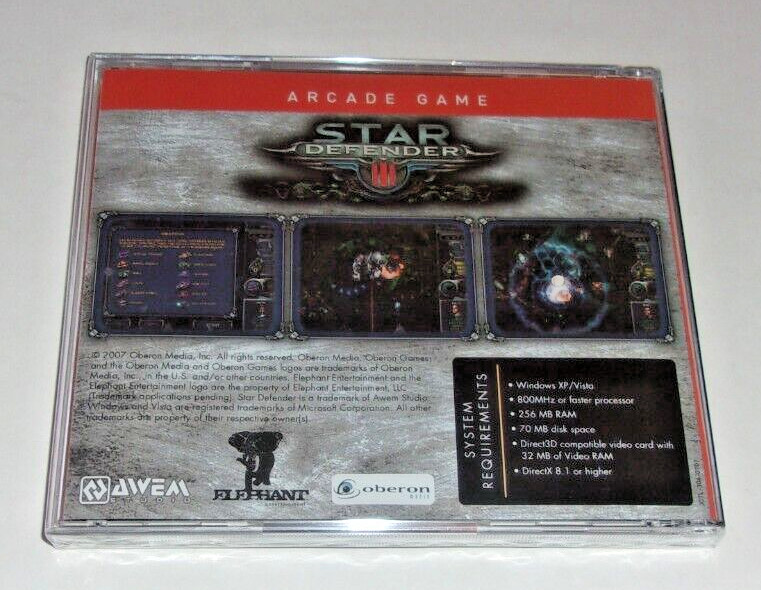 2007 Star Defender lll Arcade Game PC CD-ROM Game