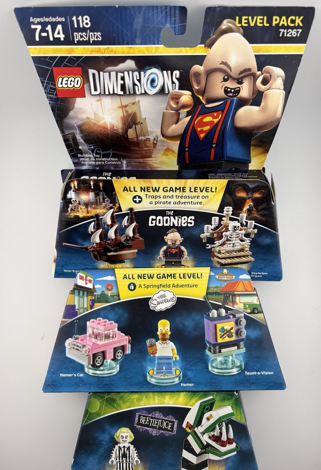 Lego Dimensions Goonies, Simpsons, Beetlejuice Factory Sealed