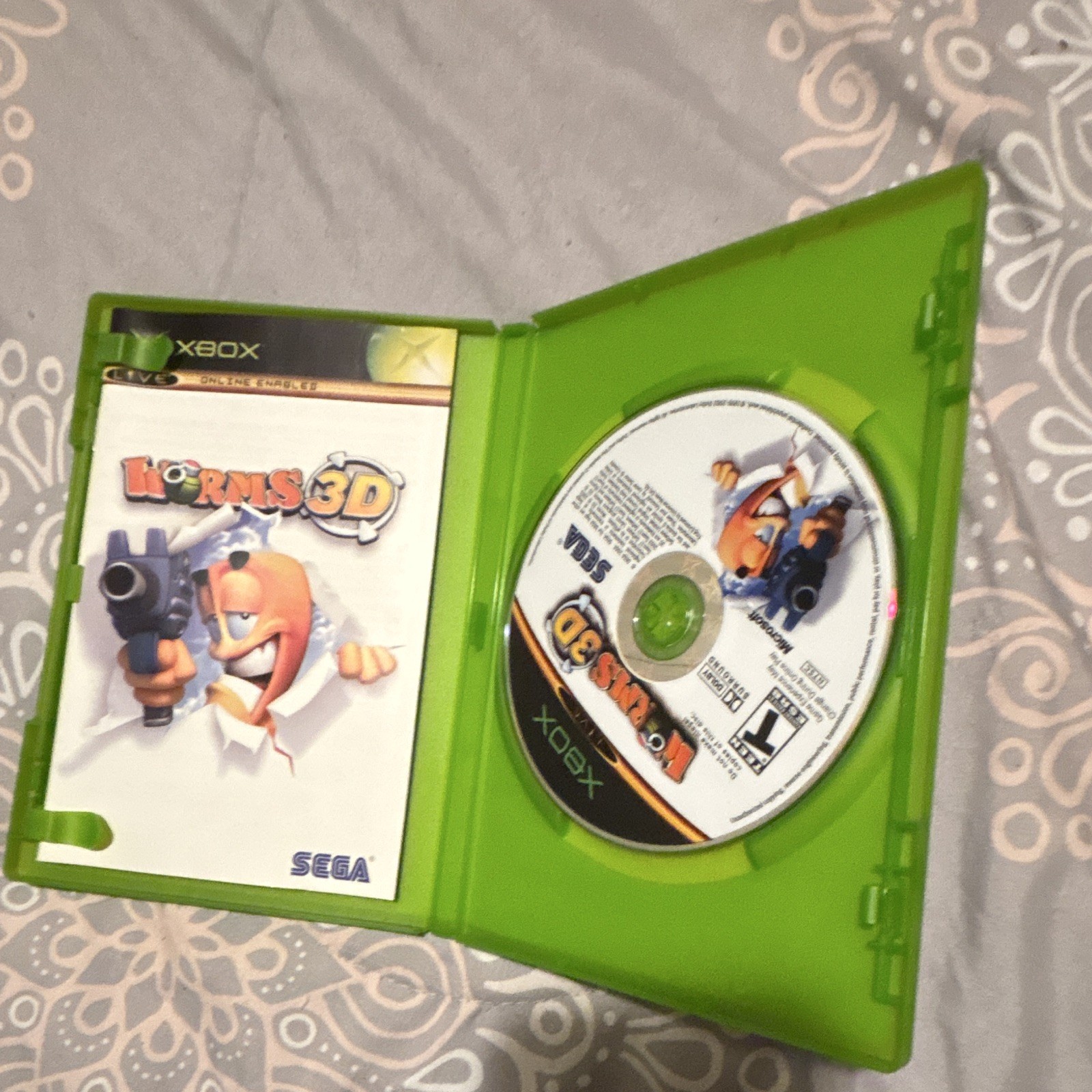 SEGA Worms 3D Xbox w/ Manual & Case, T Teen Turn-Based Strategy 2003 NTSC