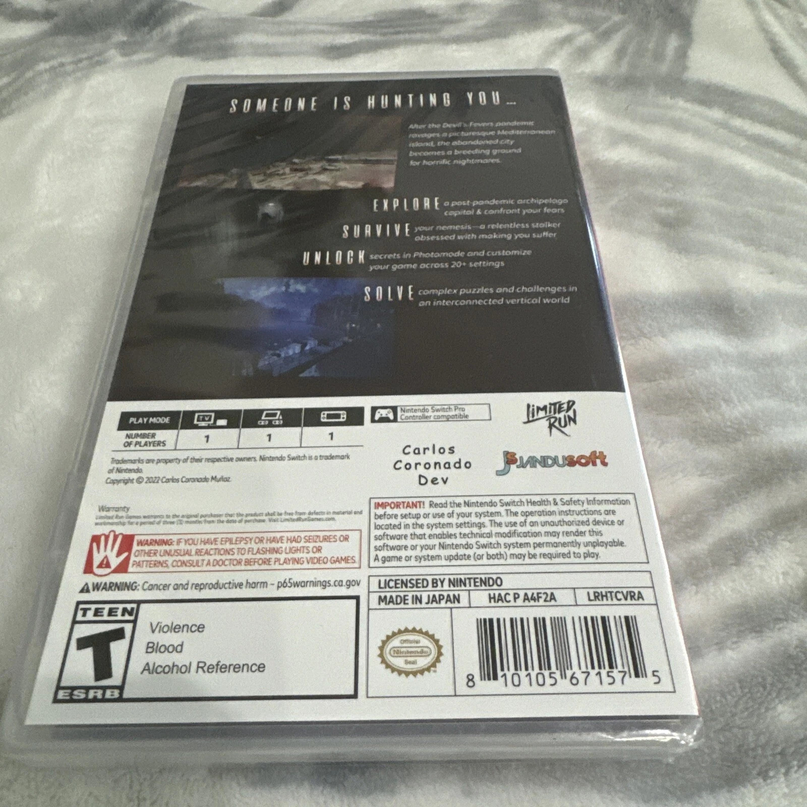 Horror Tales: The Wine (Nintendo Switch) New Sealed MINT, LIMITED RUN GAMES!