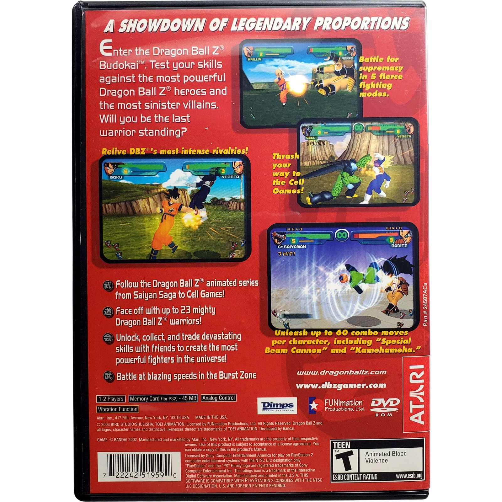 Dragon Ball Z Budokai Greatest Hits – Sony Playstation 2 Pristine Authentic