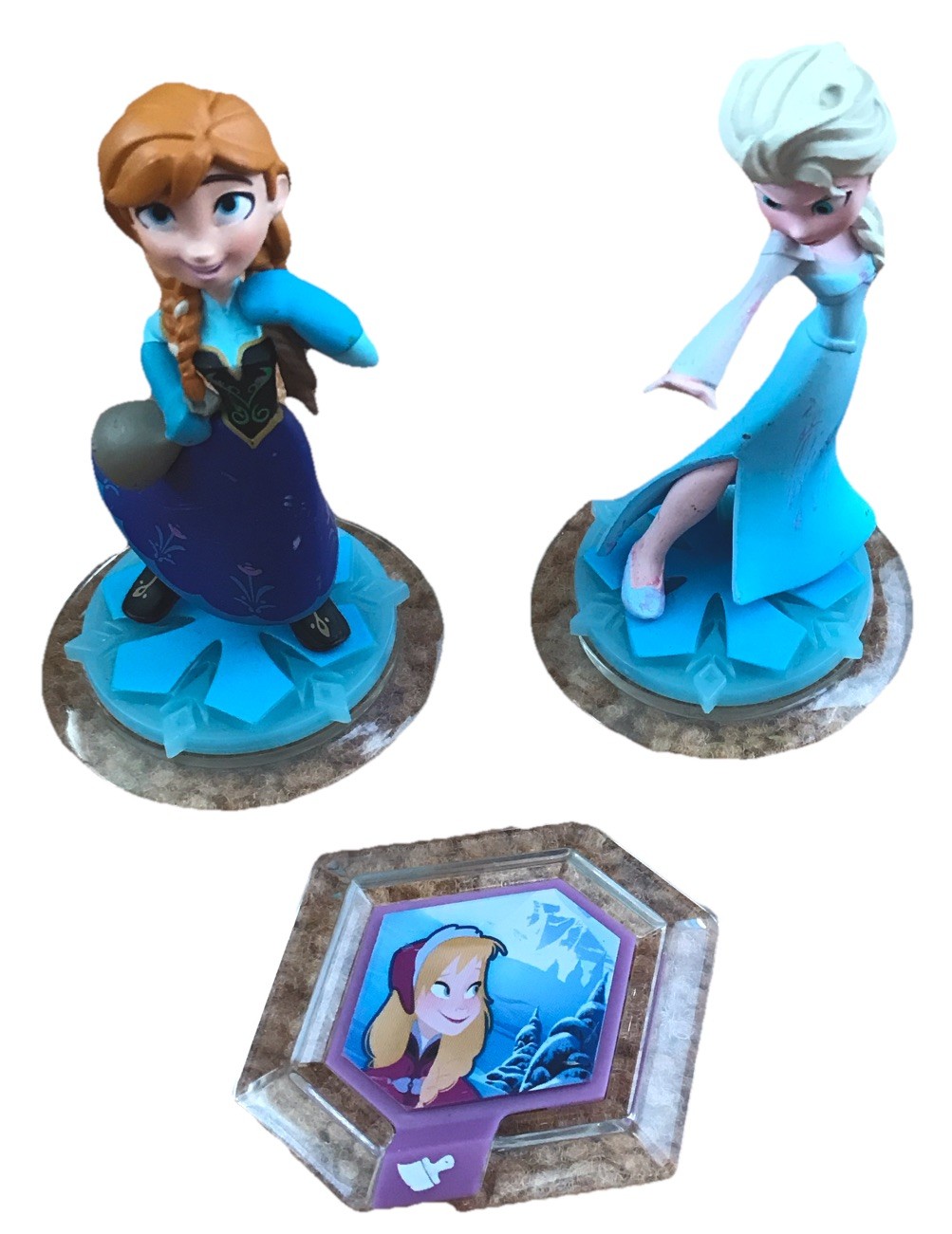 Disney Infinity Video Game Frozen Elsa & Anna Figures *See Description And Pix*