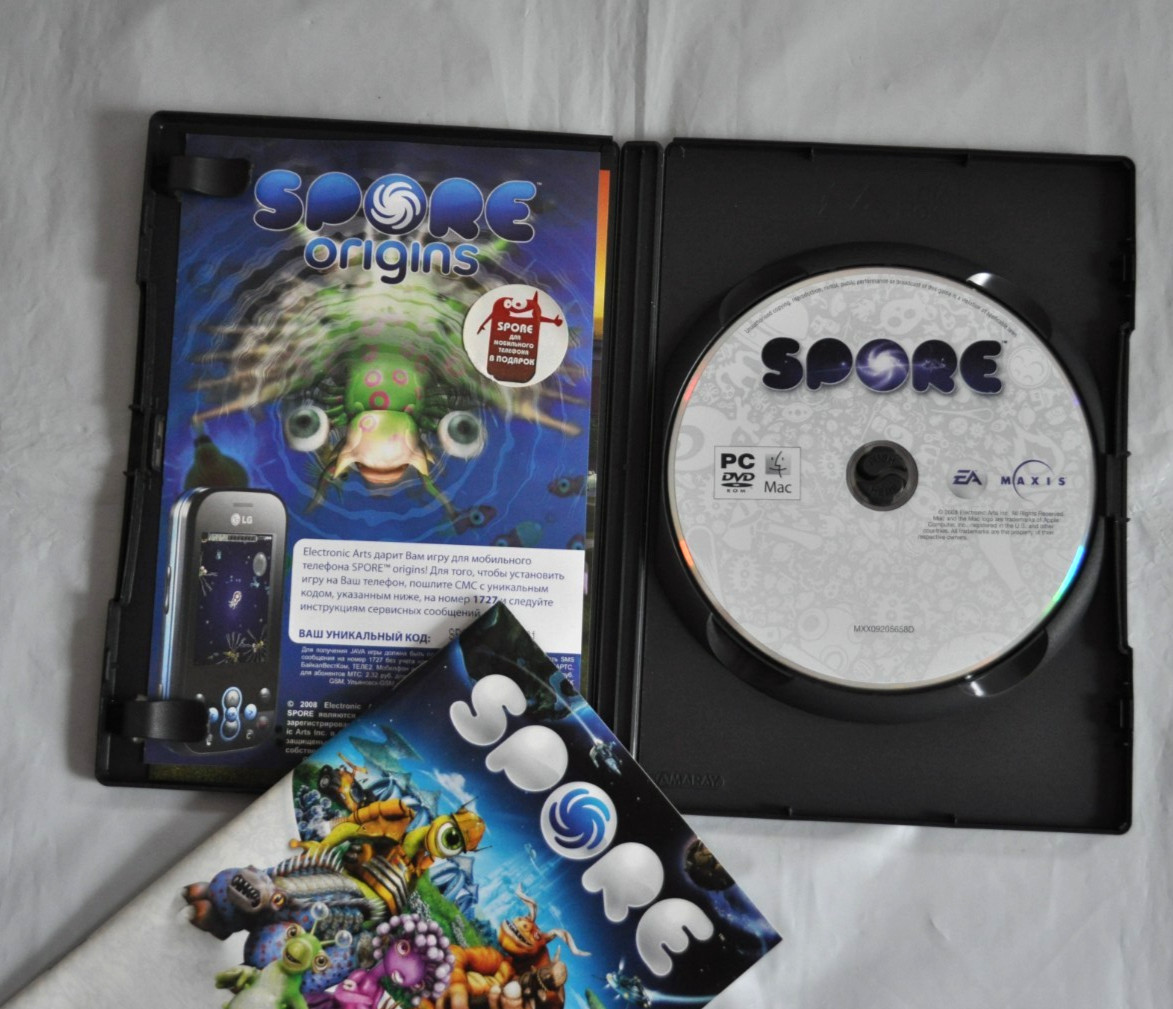 Russian Edition License Spore Galactic Windows/Mac 2008 PC DVD-ROM Computer Game