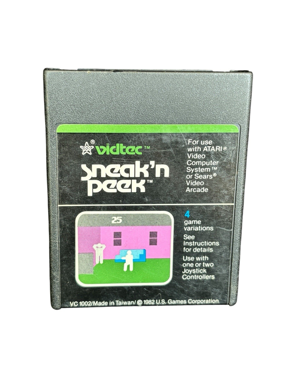Sneak n Peek Atari 2600 Vidtec Vintage 1982 VC1002 Authentic Cartridge Game Only