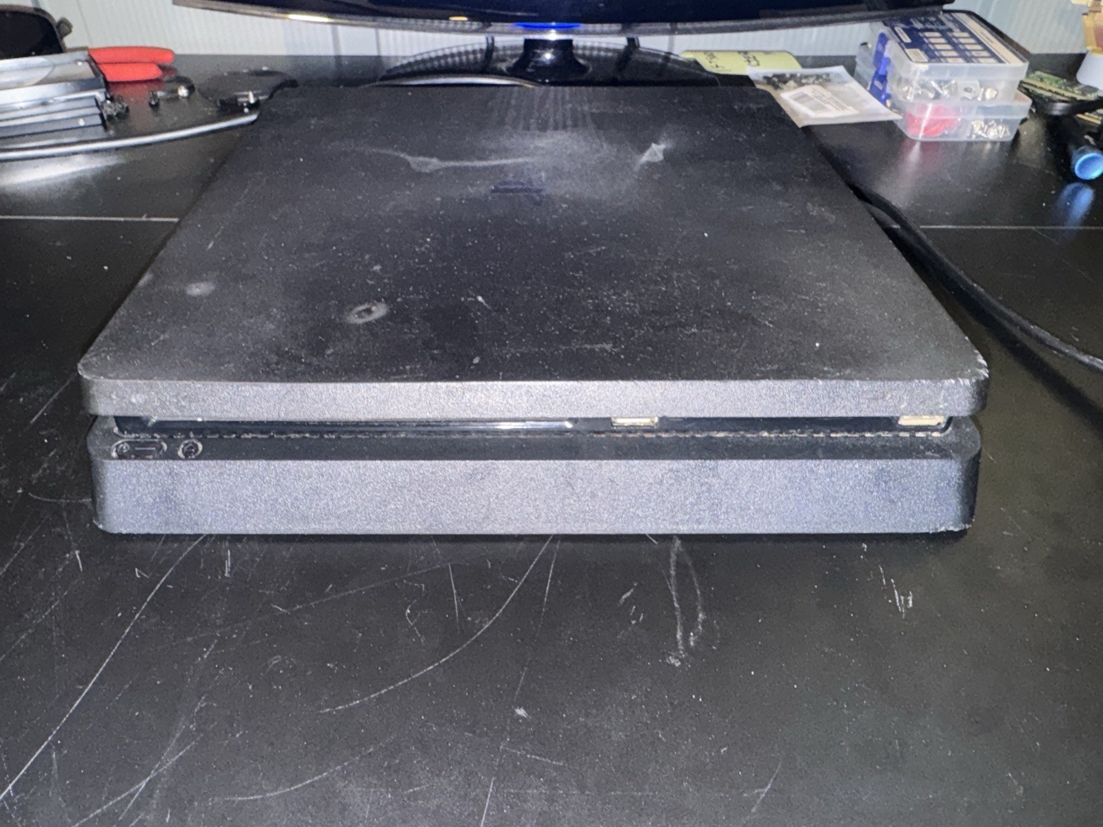 Sony PlayStation 4 Slim 1TB Console – Jet Black Console Only. Tested And Works