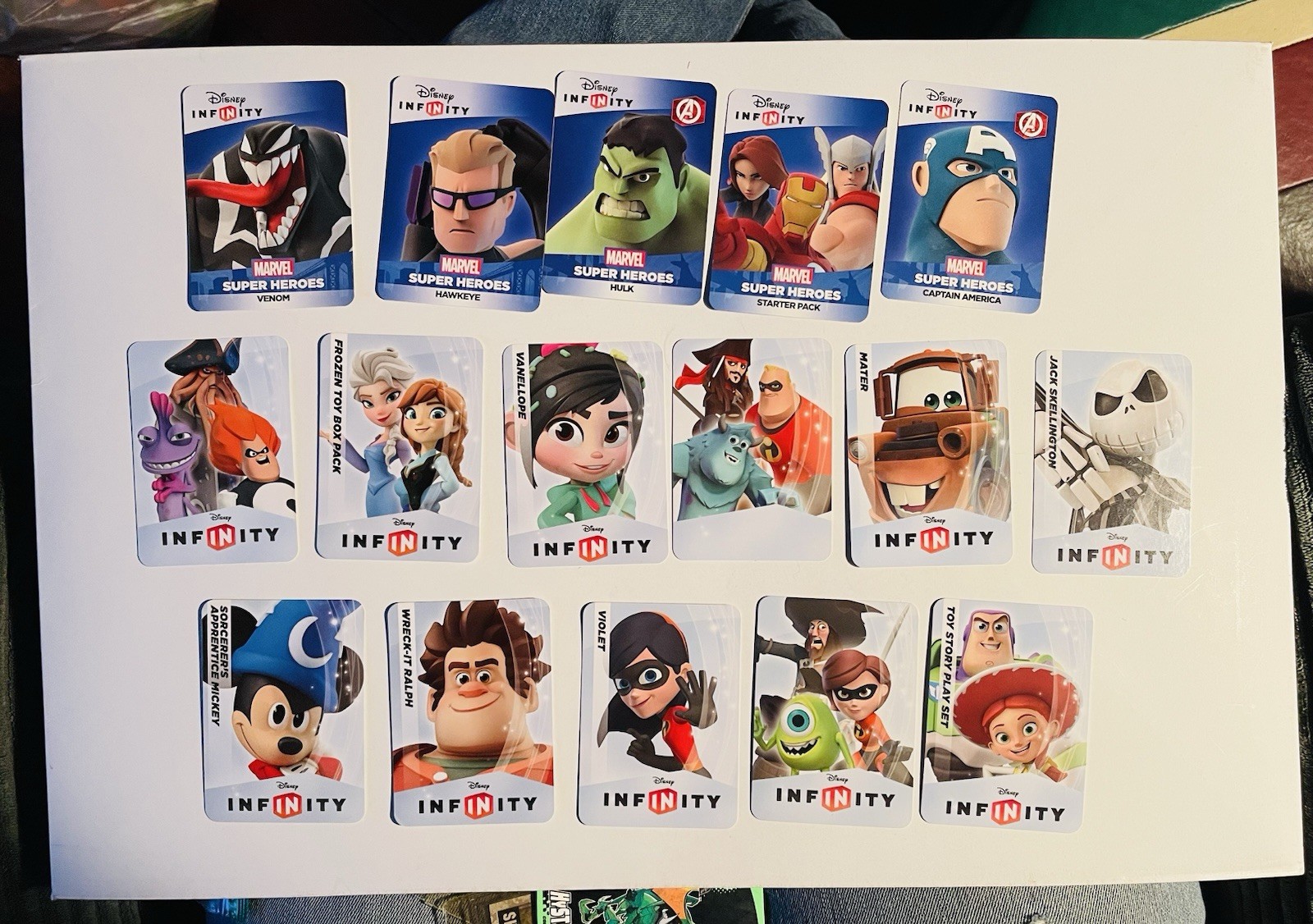 Disney Infinity /Marvel Superhero Character Card Lot Of 16