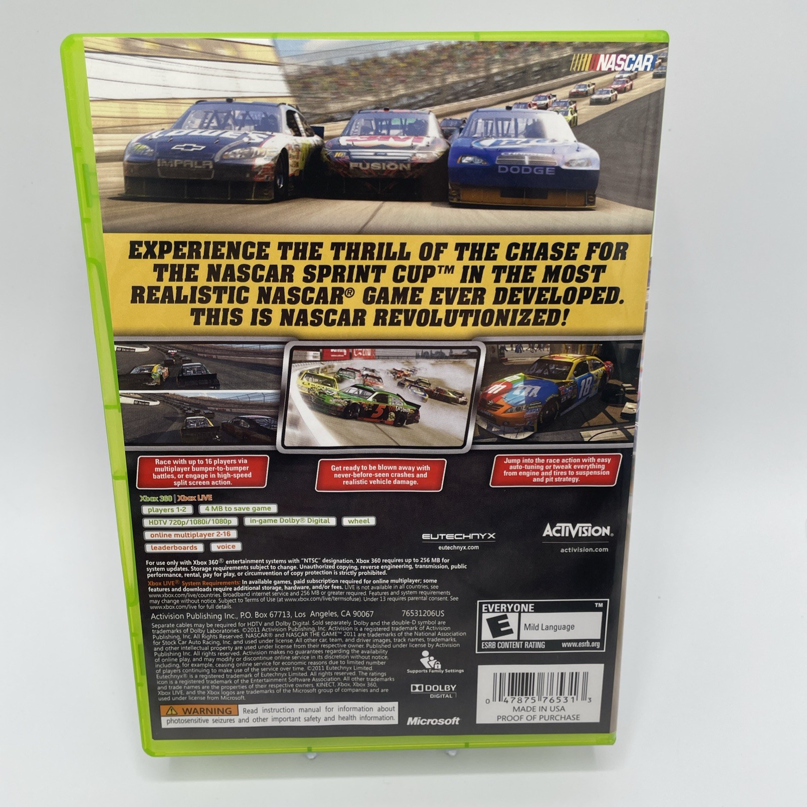 NASCAR The Game 2011 Xbox 360 Complete CIB + Insert