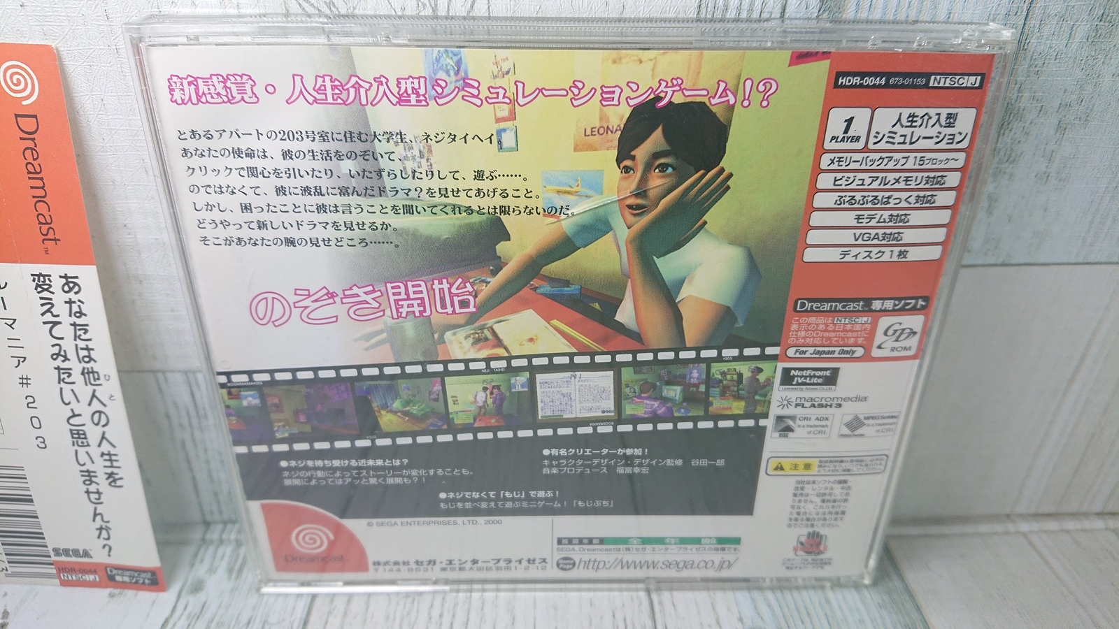 Dreamcast Roommania #203 Life Simulation Adventure w/Obi Japan Version USED
