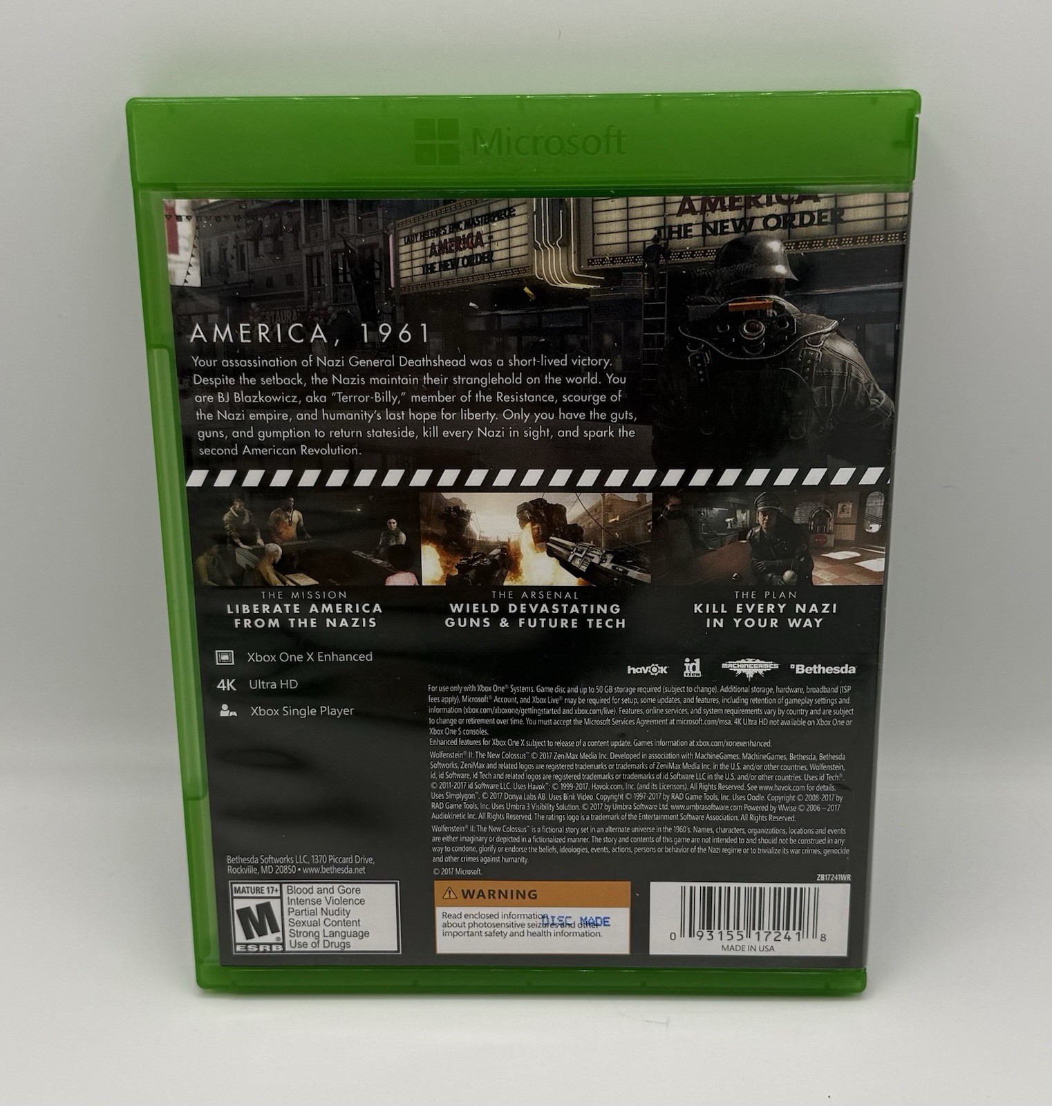 Bethesda Wolfenstein II: The New Colossus Xbox One M Wolfenstein Series CIB