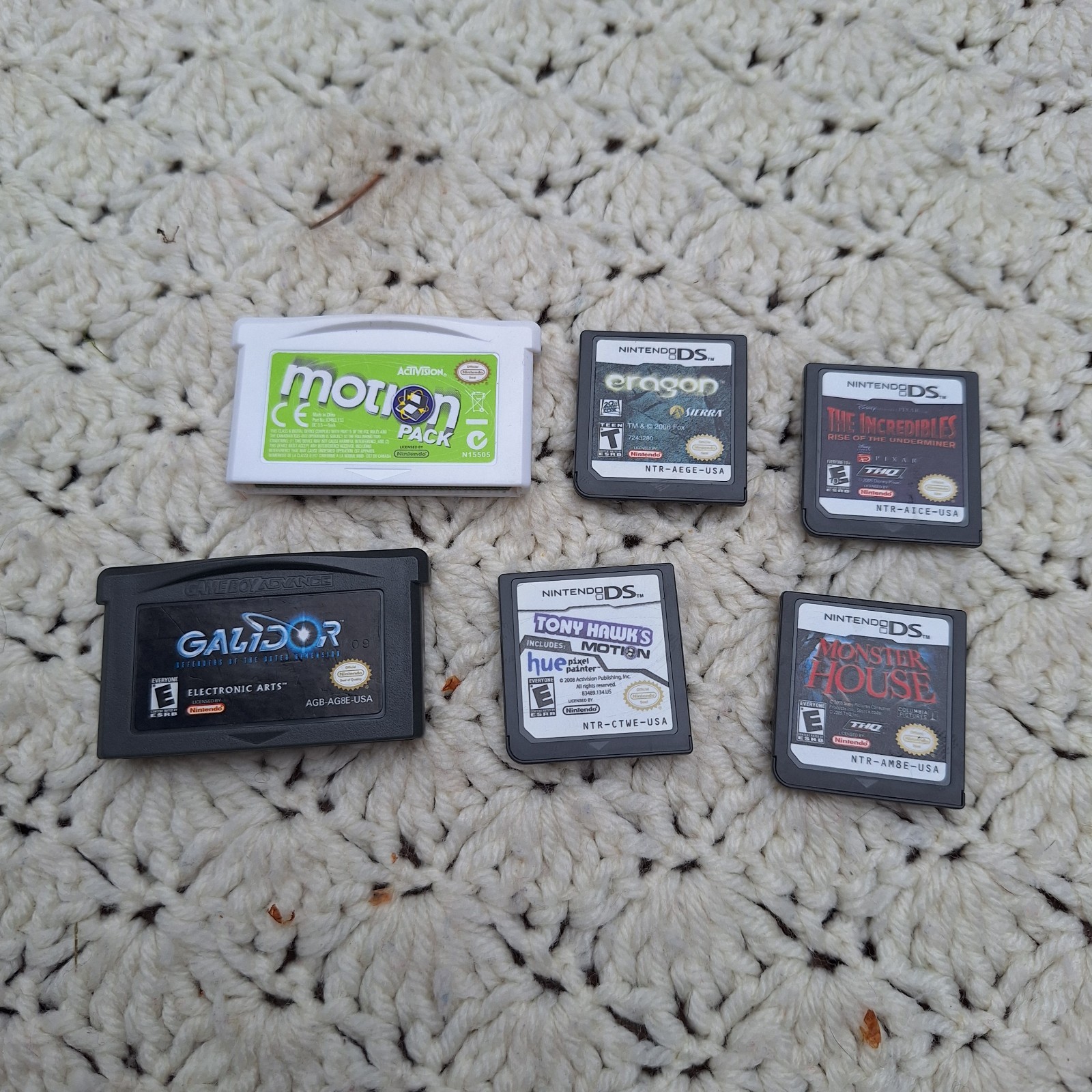 Lot of 5 Nintendo DS GBA Game Lot Eragon Tony Hawk Motion Galidor Monster House